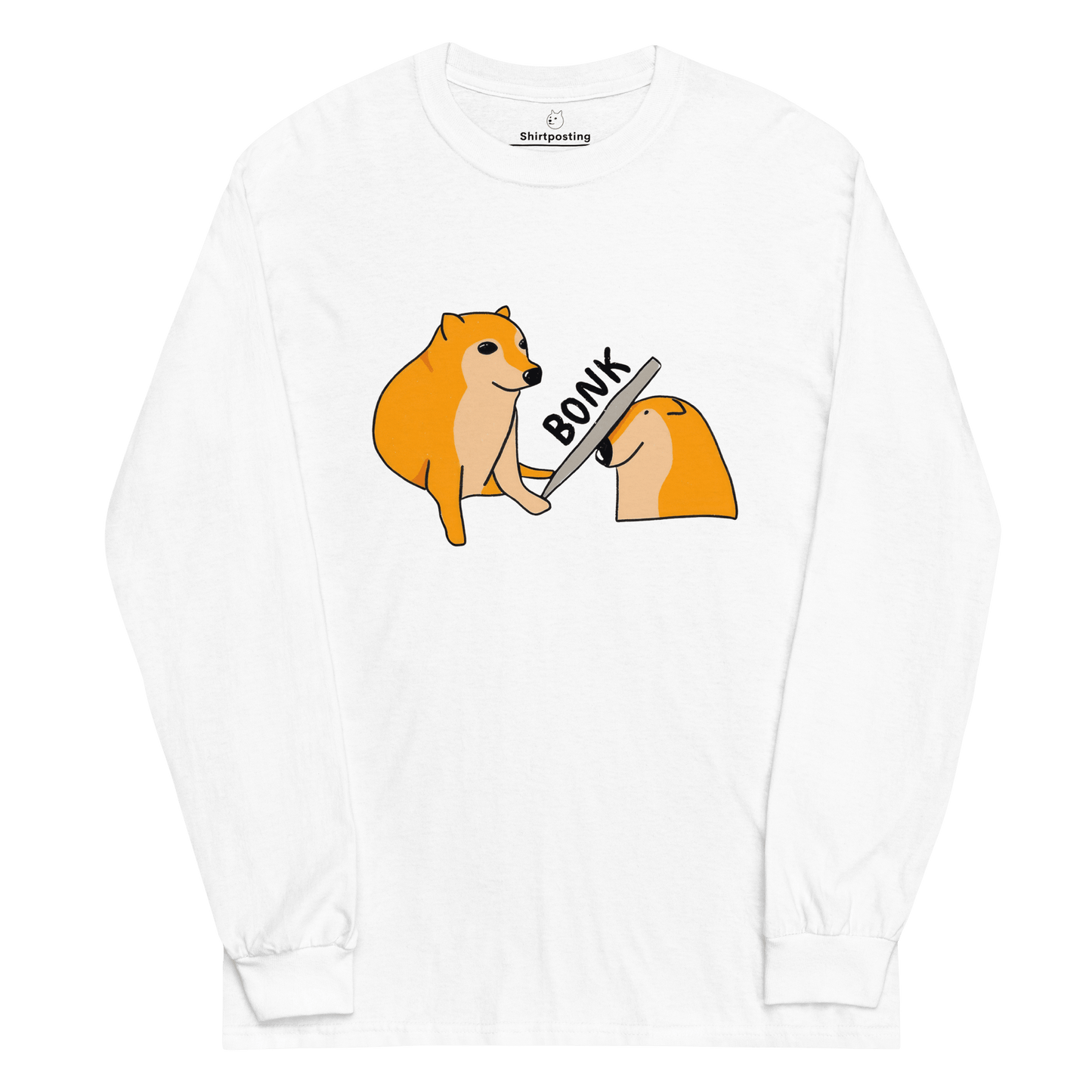 Bonk Long Sleeve T-Shirt Meme - White | Shirtposting