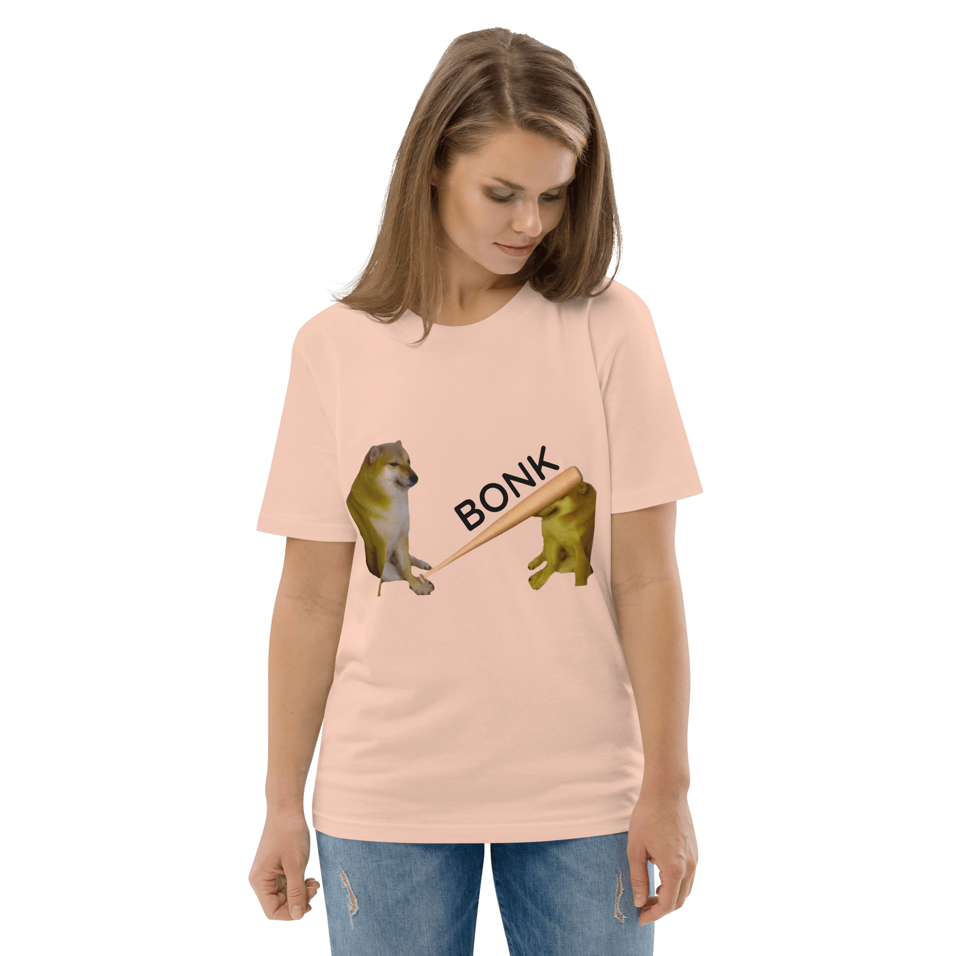 Bonk Premium Organic T-Shirt Meme - Cotton Pink | Shirtposting