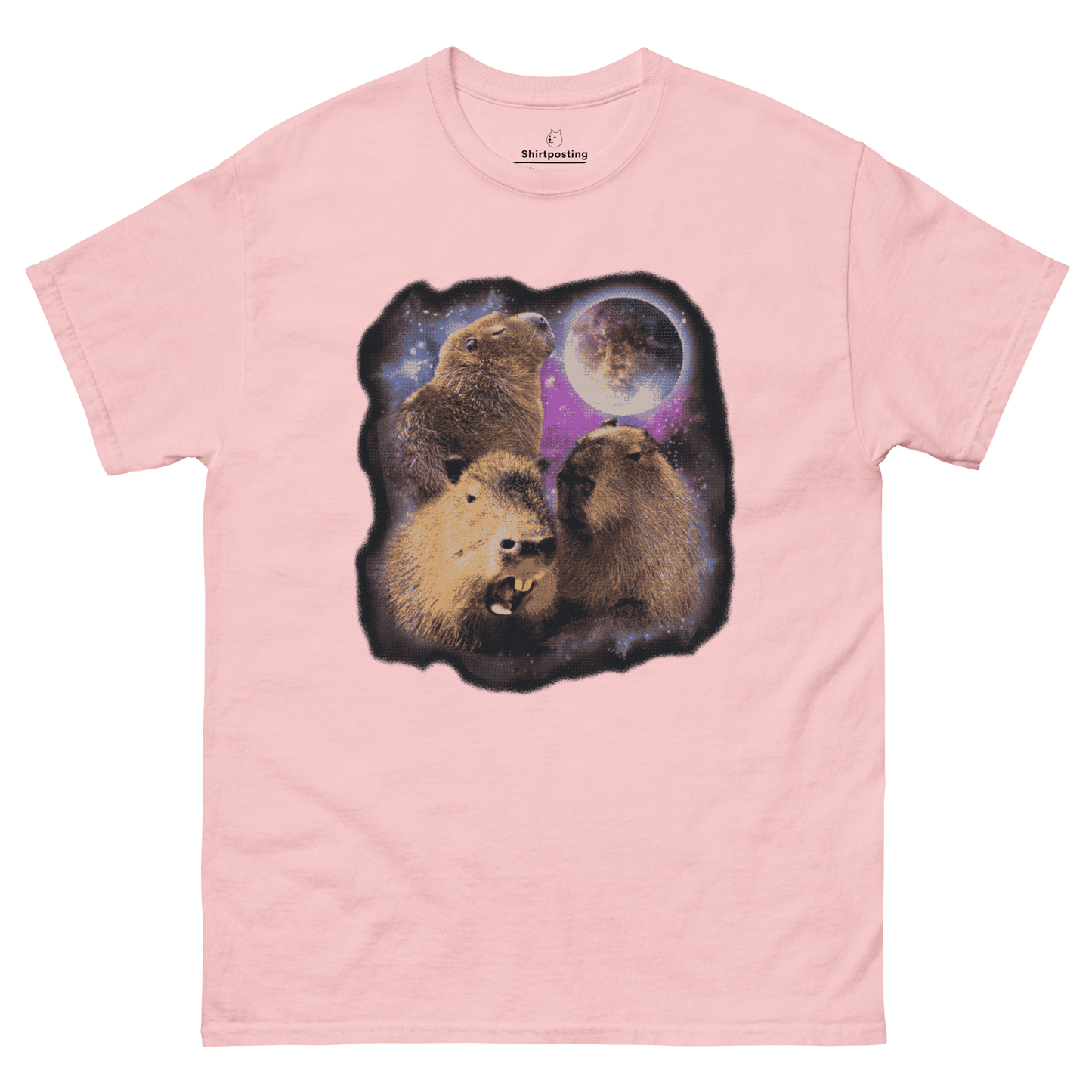 Capybara Classic T-Shirt Meme - Light Pink | Shirtposting