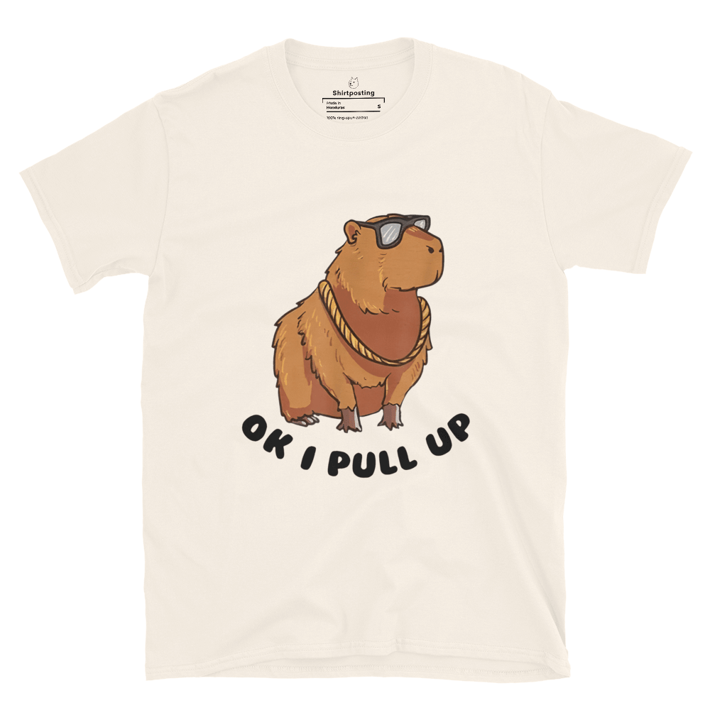 Capybara Classic T-Shirt Meme - Natural | Shirtposting