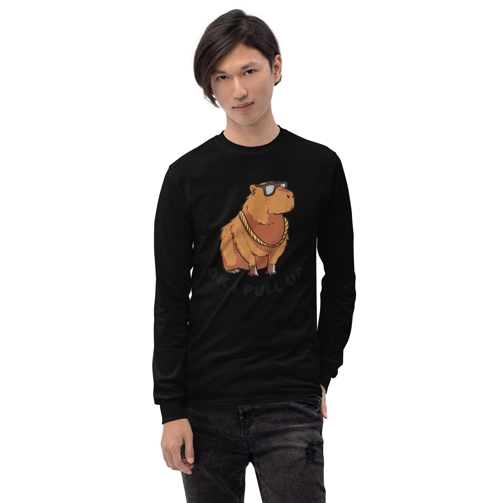 Capybara Long Sleeve T-Shirt Meme - Ash | Shirtposting