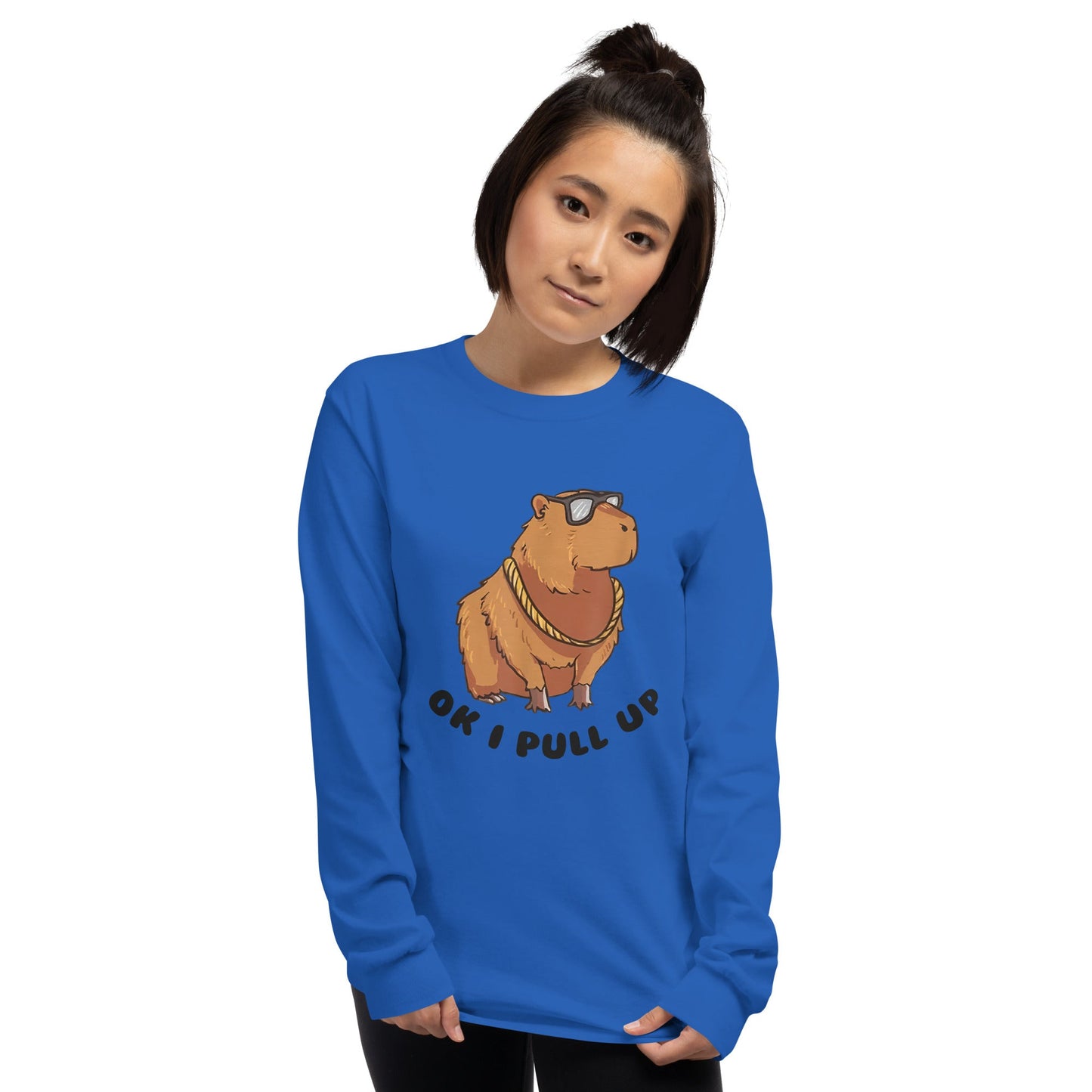 Capybara Long Sleeve T-Shirt Meme - Ash | Shirtposting