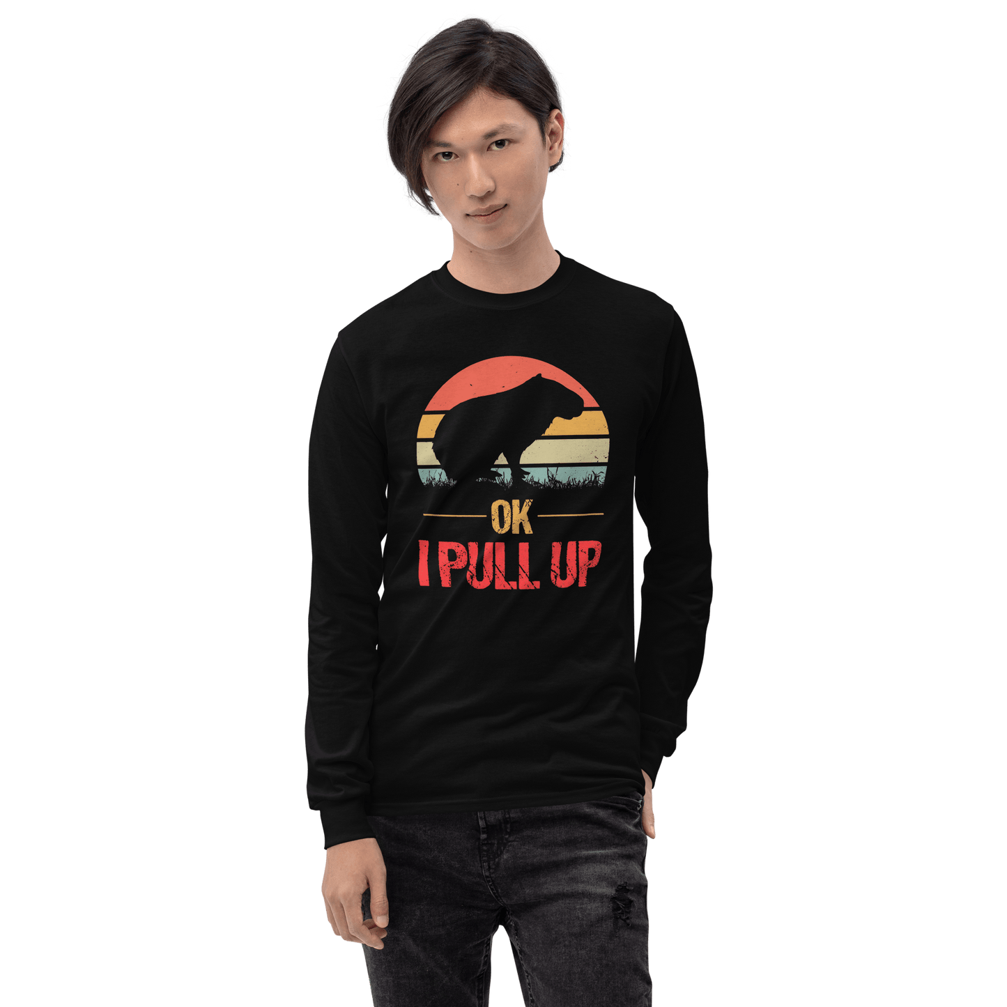 Capybara Long Sleeve T-Shirt Meme - Navy | Shirtposting