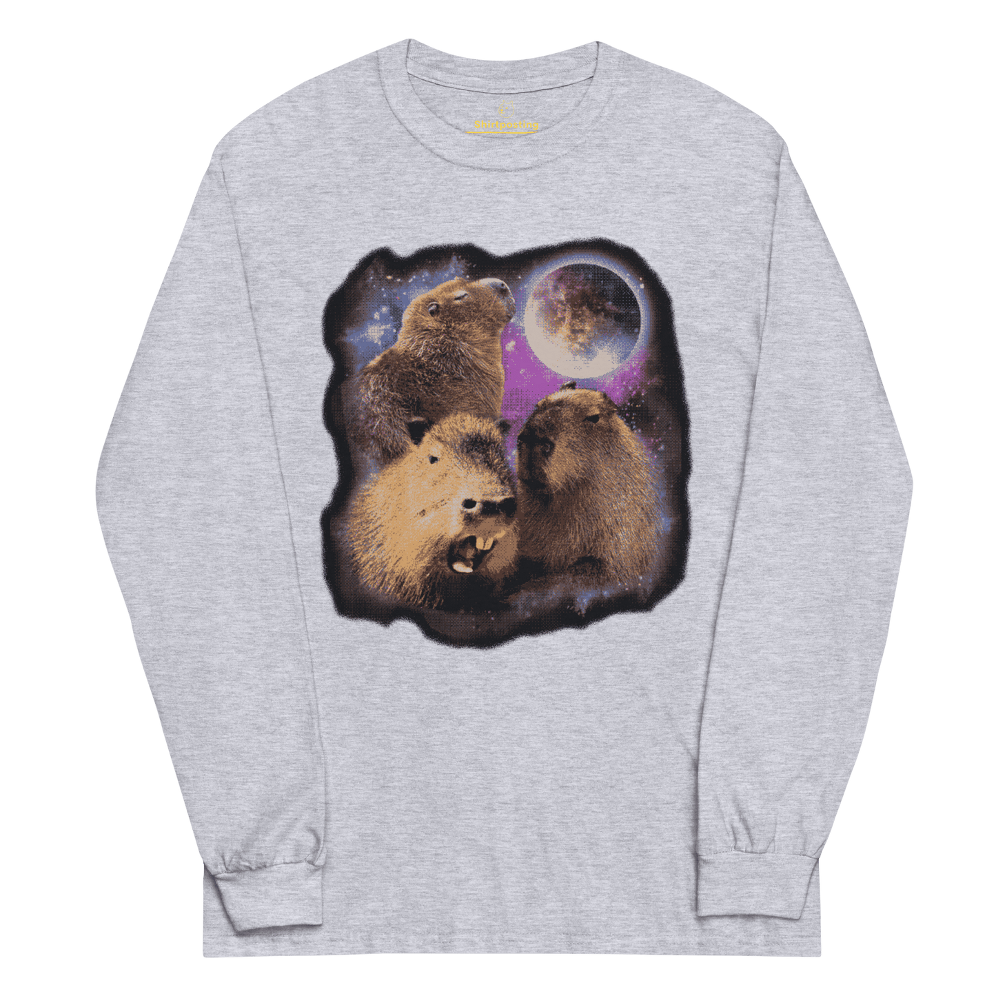 Capybara Long Sleeve T-Shirt Meme - Sport Grey | Shirtposting