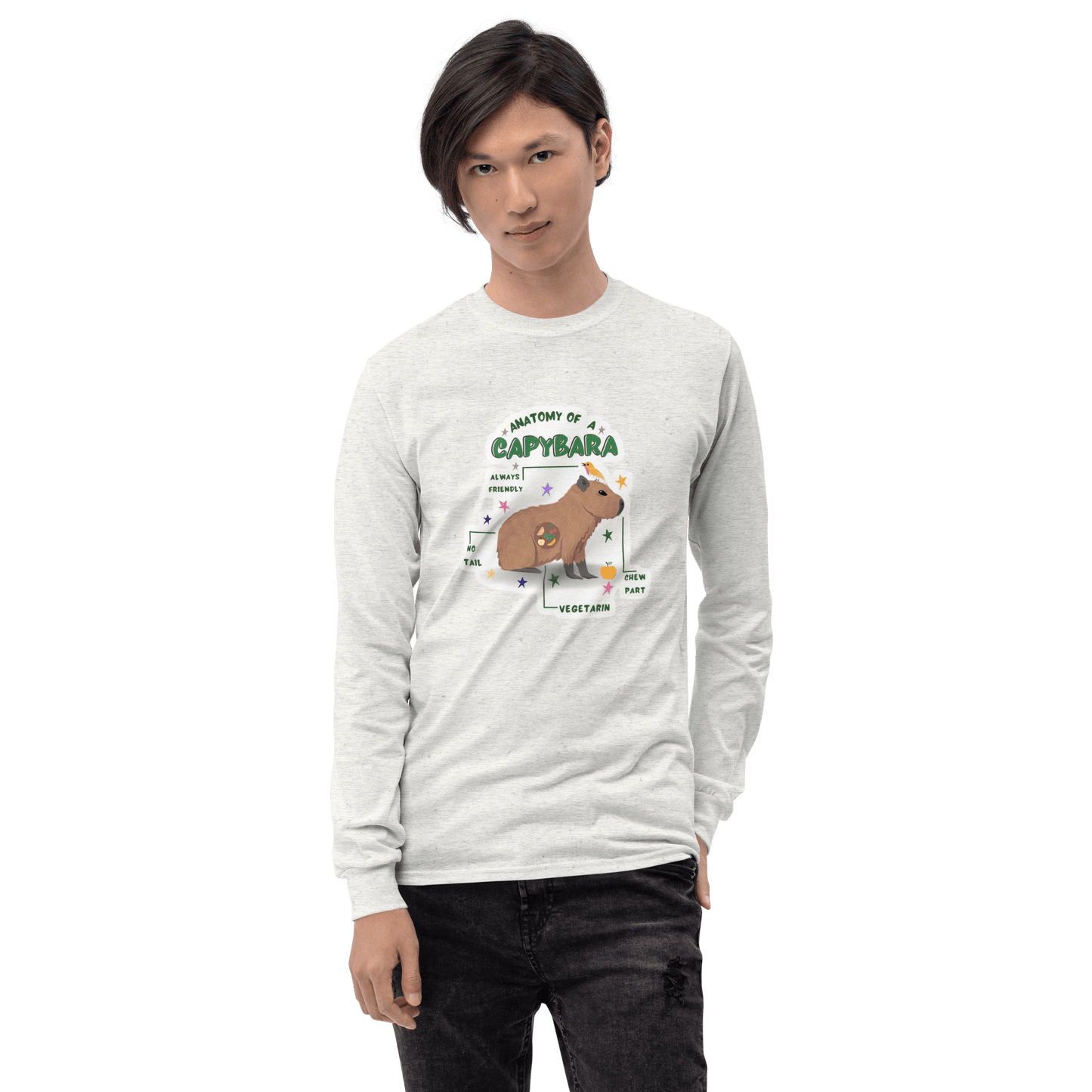 Capybara Long Sleeve T-Shirt Meme - Sport Grey | Shirtposting