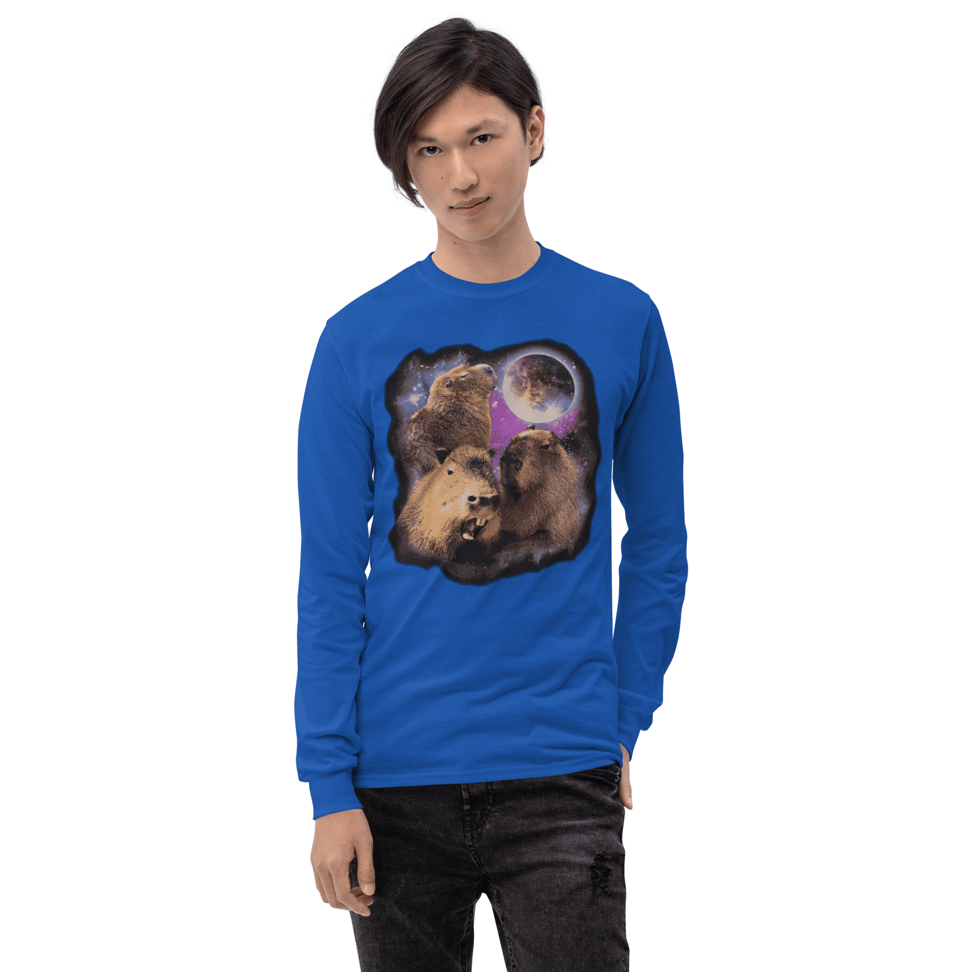 Capybara Long Sleeve T-Shirt Meme - Sport Grey | Shirtposting