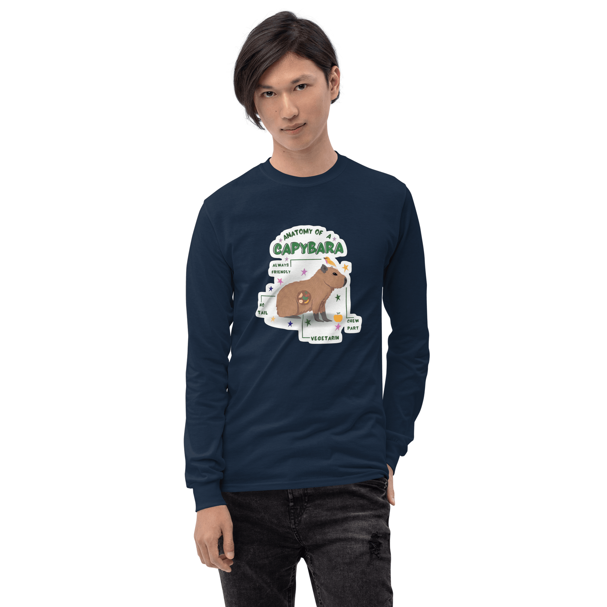 Capybara Long Sleeve T-Shirt Meme - Sport Grey | Shirtposting