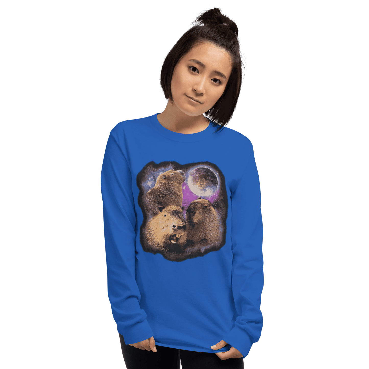 Capybara Long Sleeve T-Shirt Meme - Sport Grey | Shirtposting
