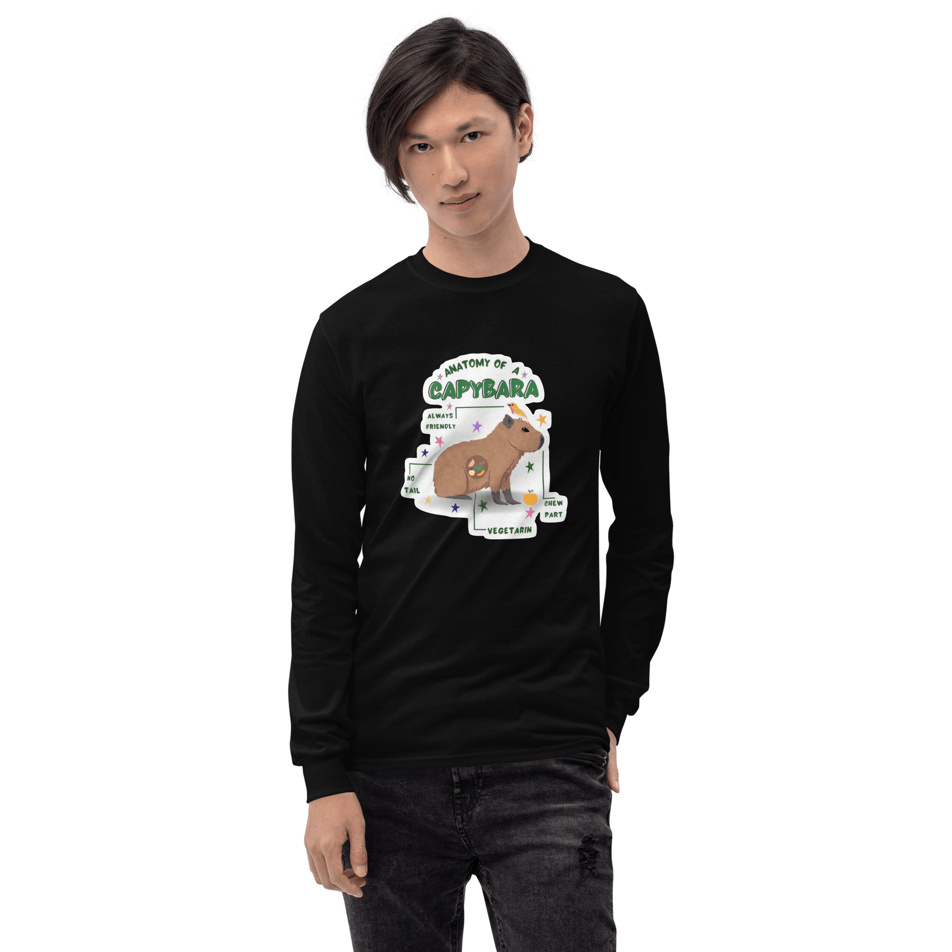 Capybara Long Sleeve T-Shirt Meme - Sport Grey | Shirtposting