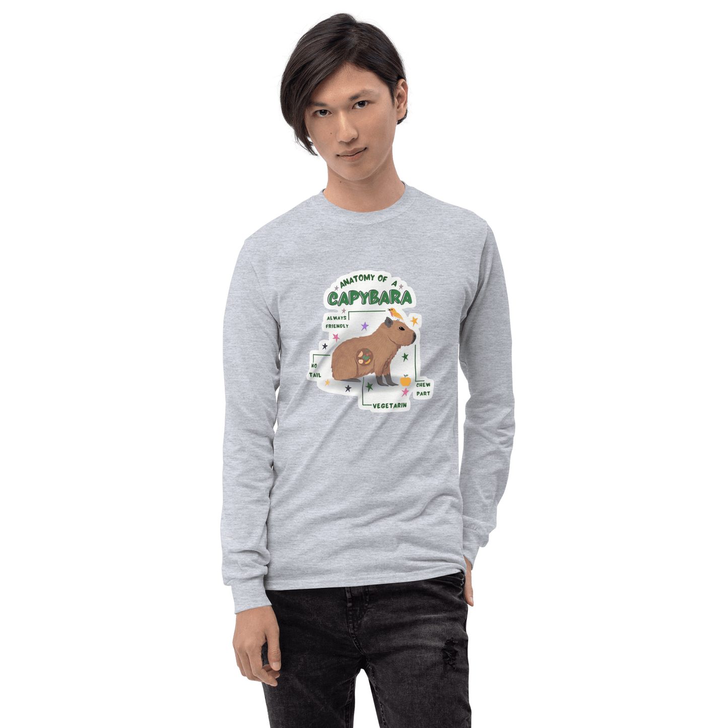 Capybara Long Sleeve T-Shirt Meme - Sport Grey | Shirtposting