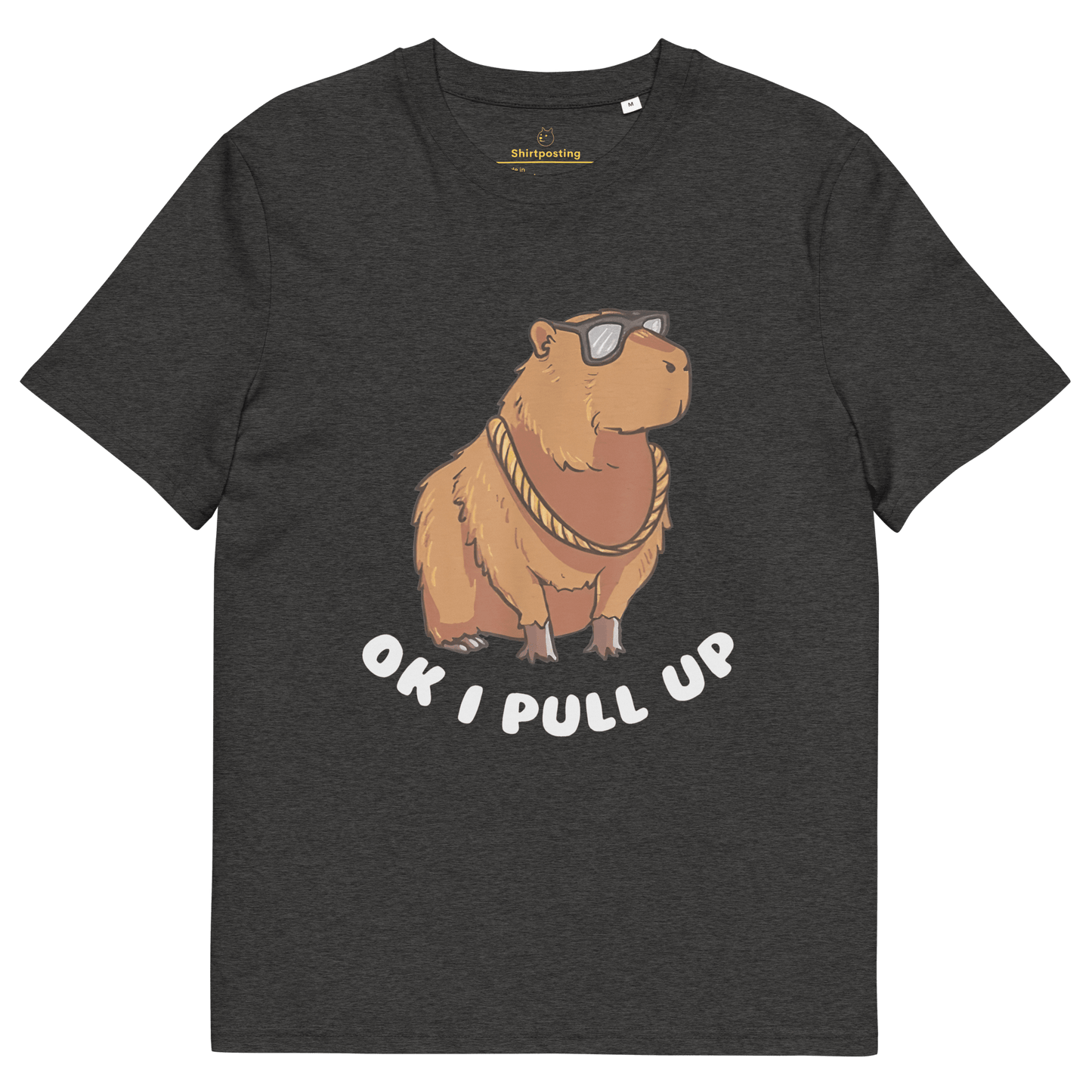 Capybara Premium Organic T-Shirt Meme - Dark Heather Grey | Shirtposting