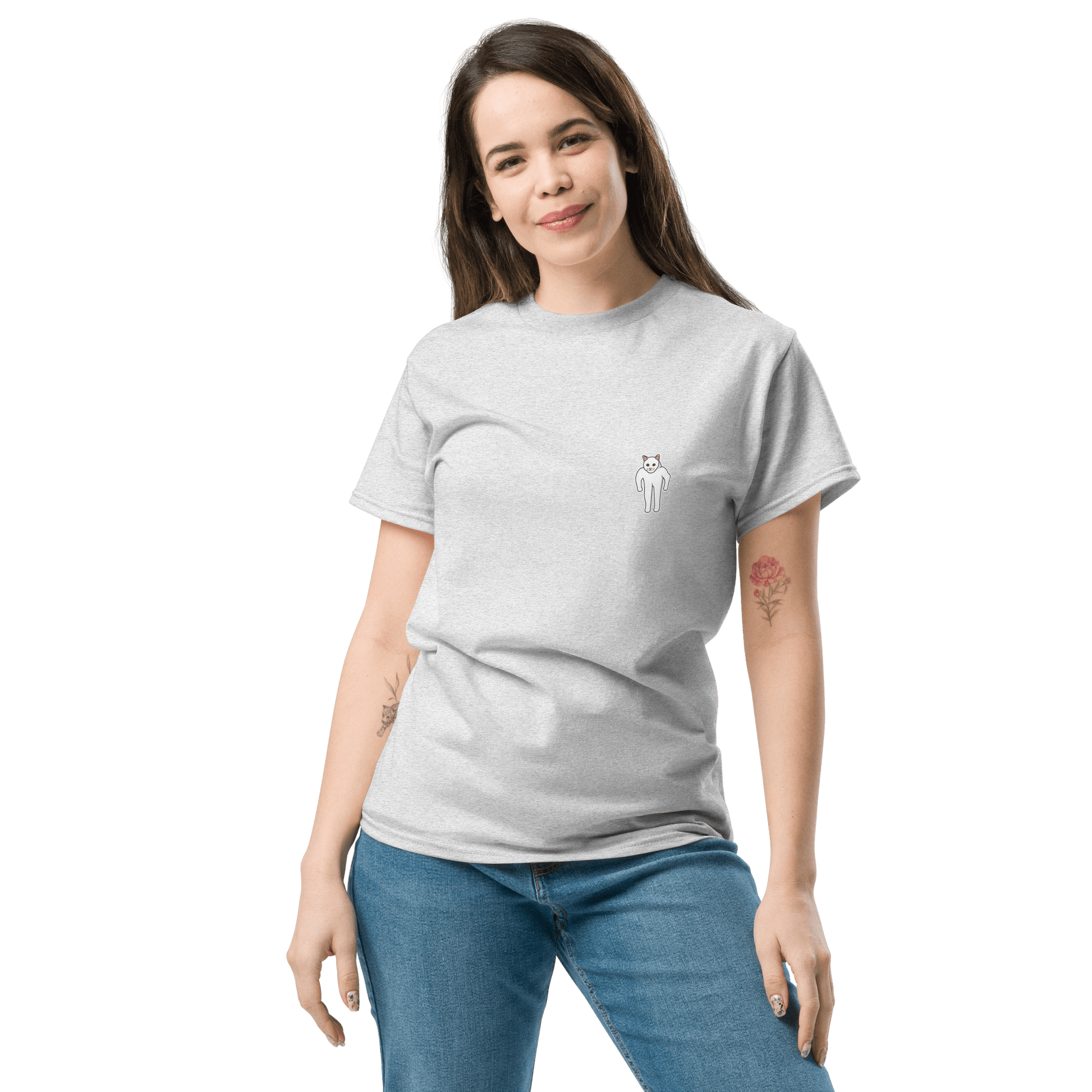Cat Classic T-Shirt Meme - Ash | Shirtposting