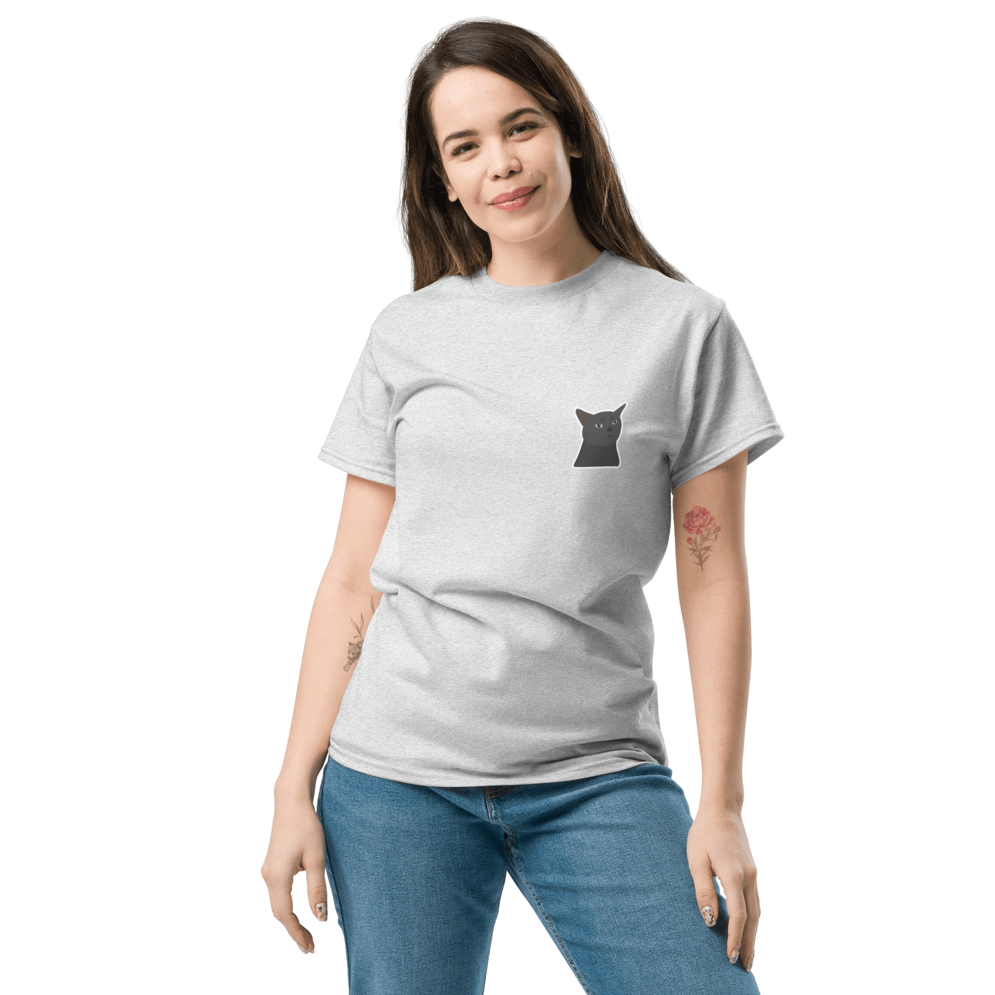 Cat Classic T-Shirt Meme - Ash | Shirtposting