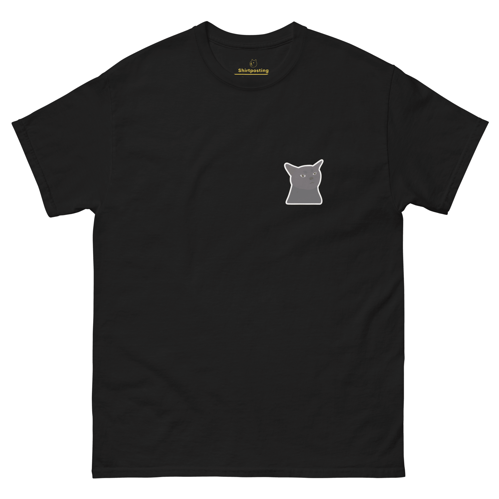 Cat Classic T-Shirt Meme - Black | Shirtposting