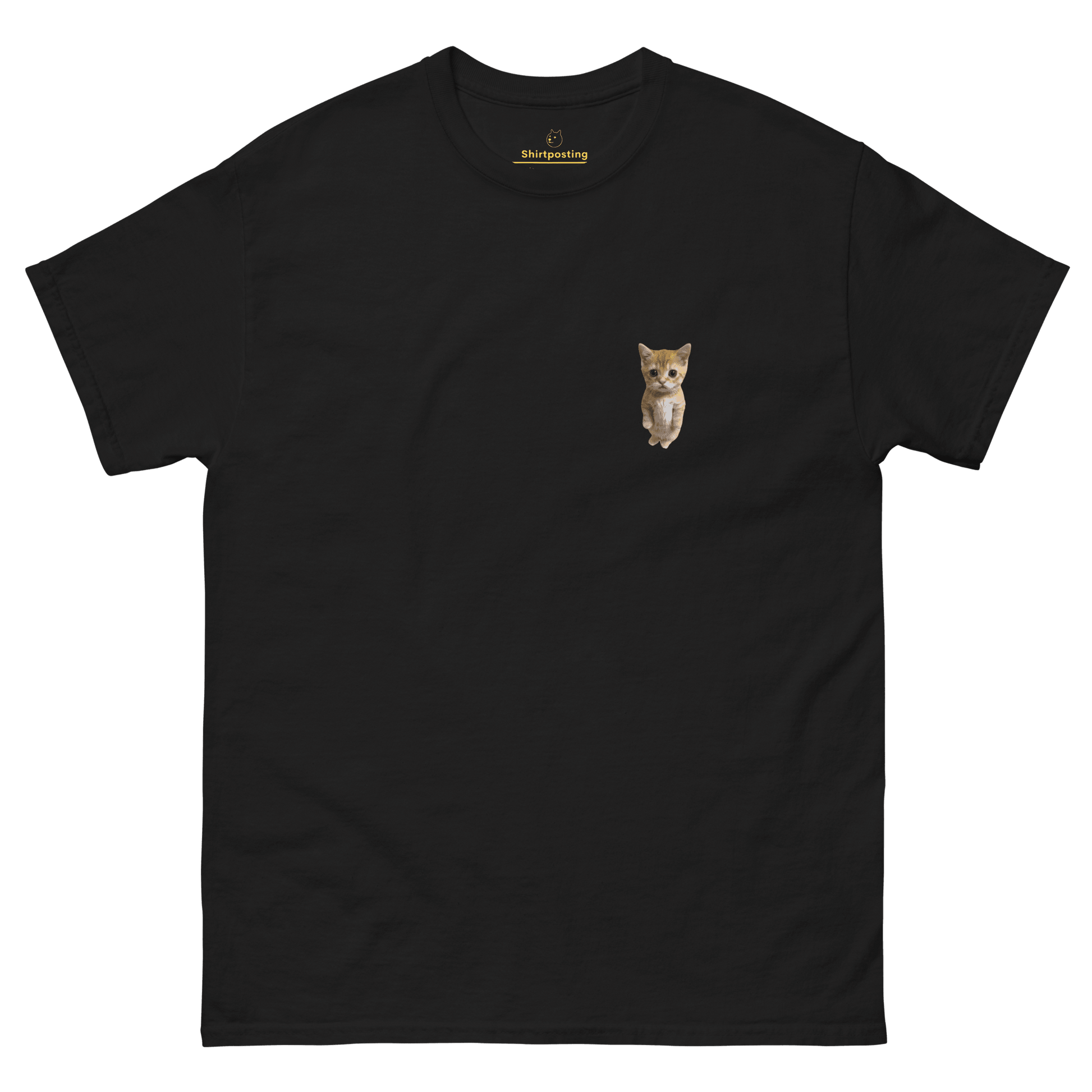 Cat Classic T-Shirt Meme - Black | Shirtposting
