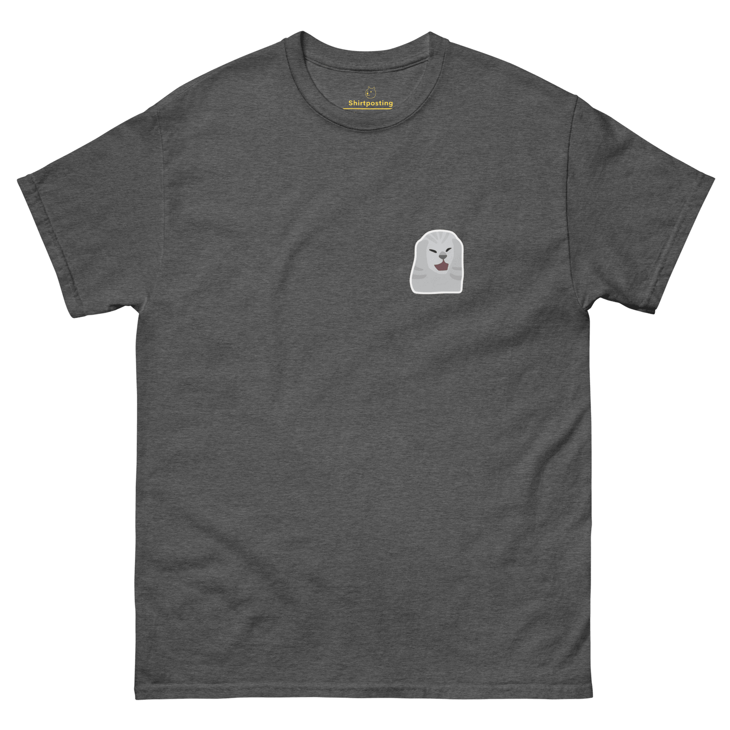 Cat Classic T-Shirt Meme - Dark Heather | Shirtposting