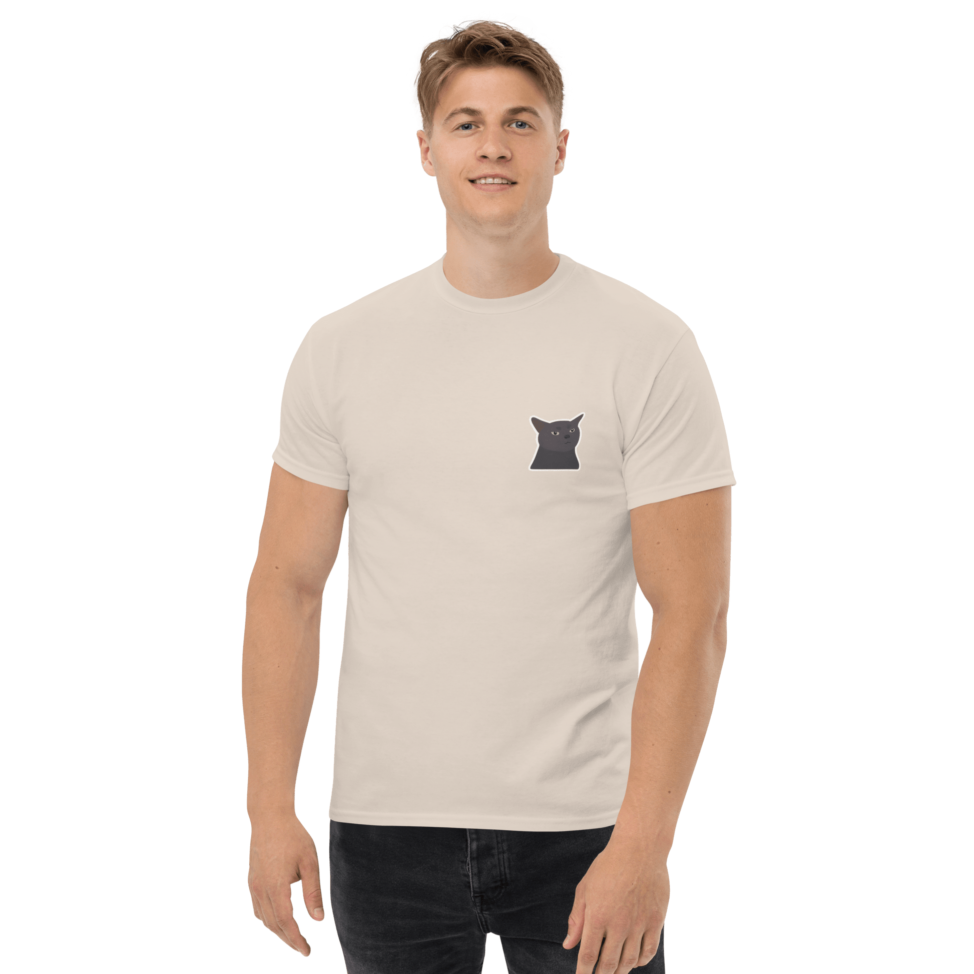 Cat Classic T-Shirt Meme - Military Green | Shirtposting