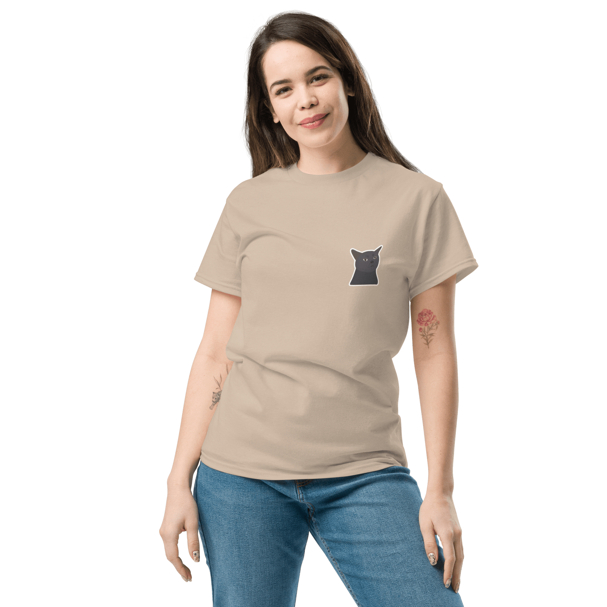 Cat Classic T-Shirt Meme - Military Green | Shirtposting