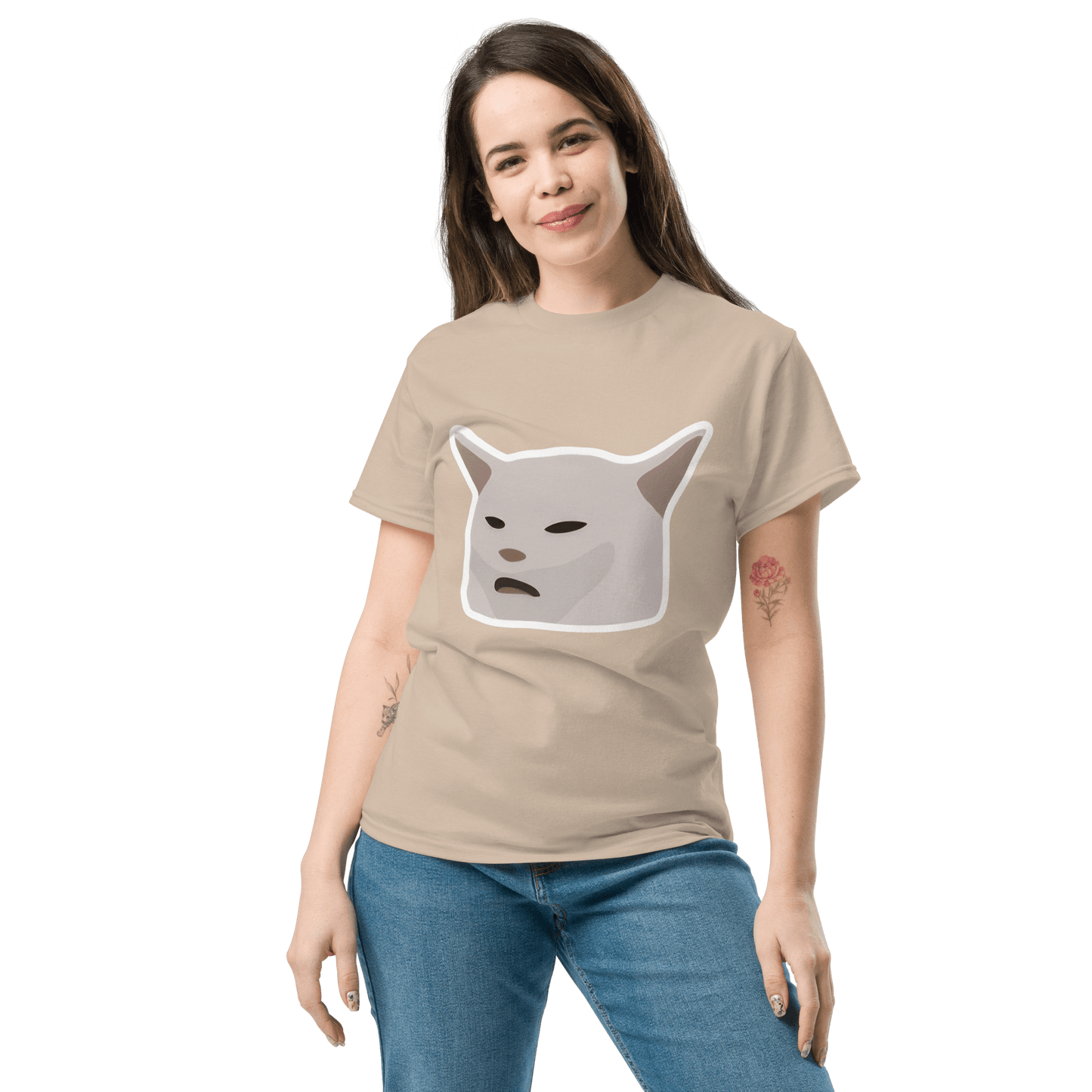 Cat Classic T-Shirt Meme - Military Green | Shirtposting