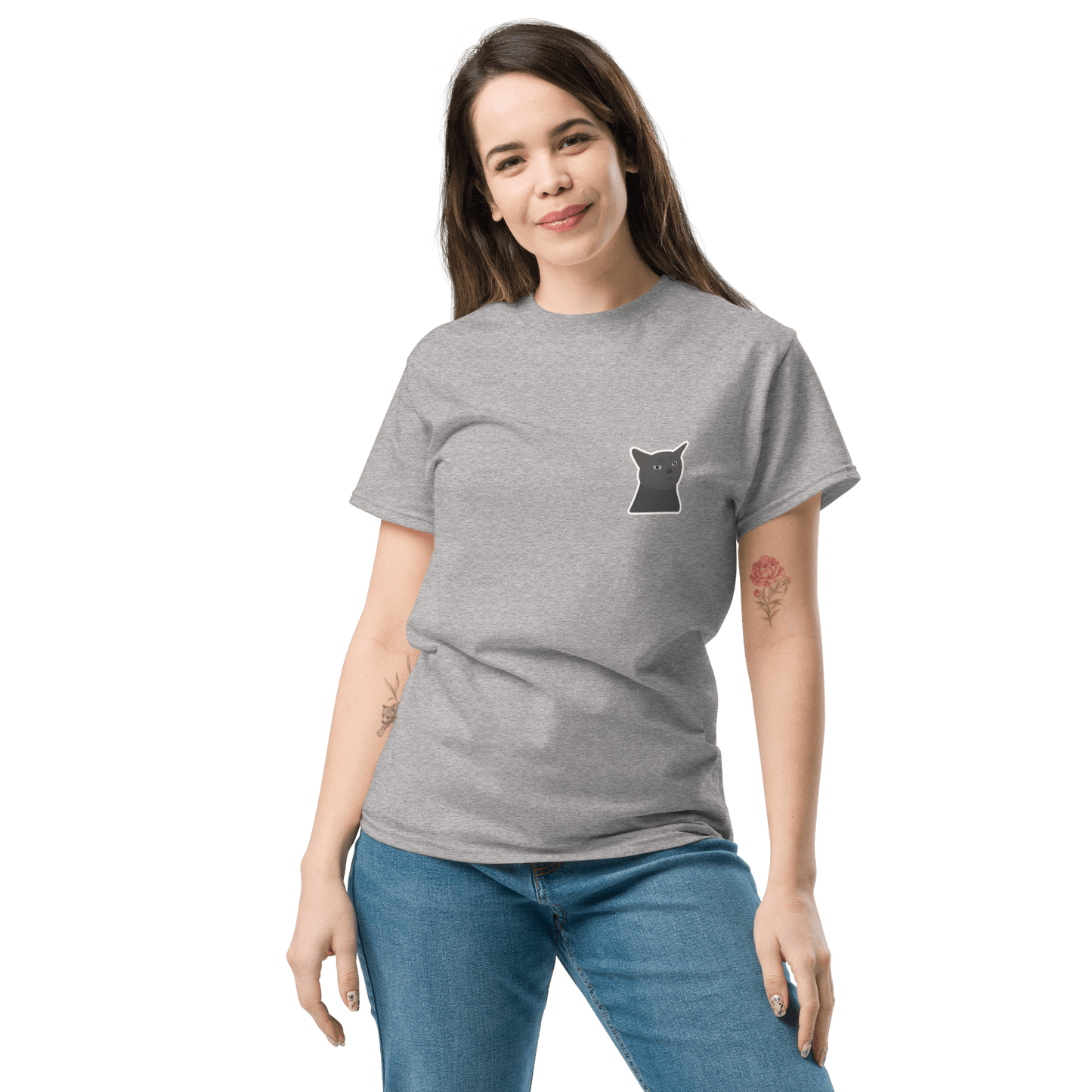 Cat Classic T-Shirt Meme - Military Green | Shirtposting