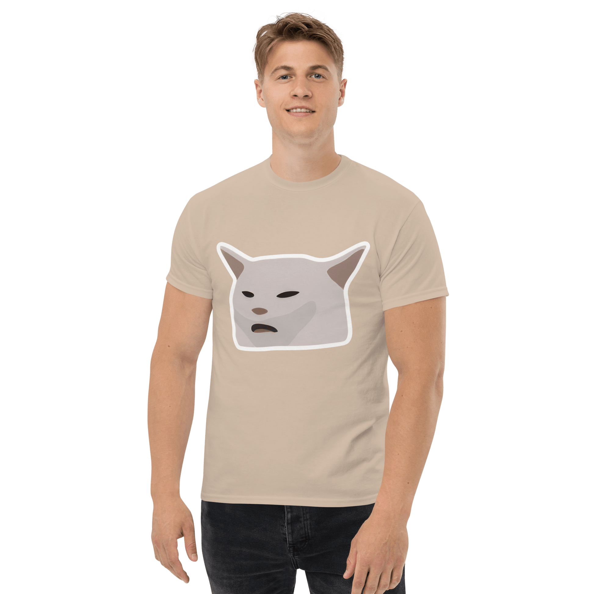 Cat Classic T-Shirt Meme - Military Green | Shirtposting