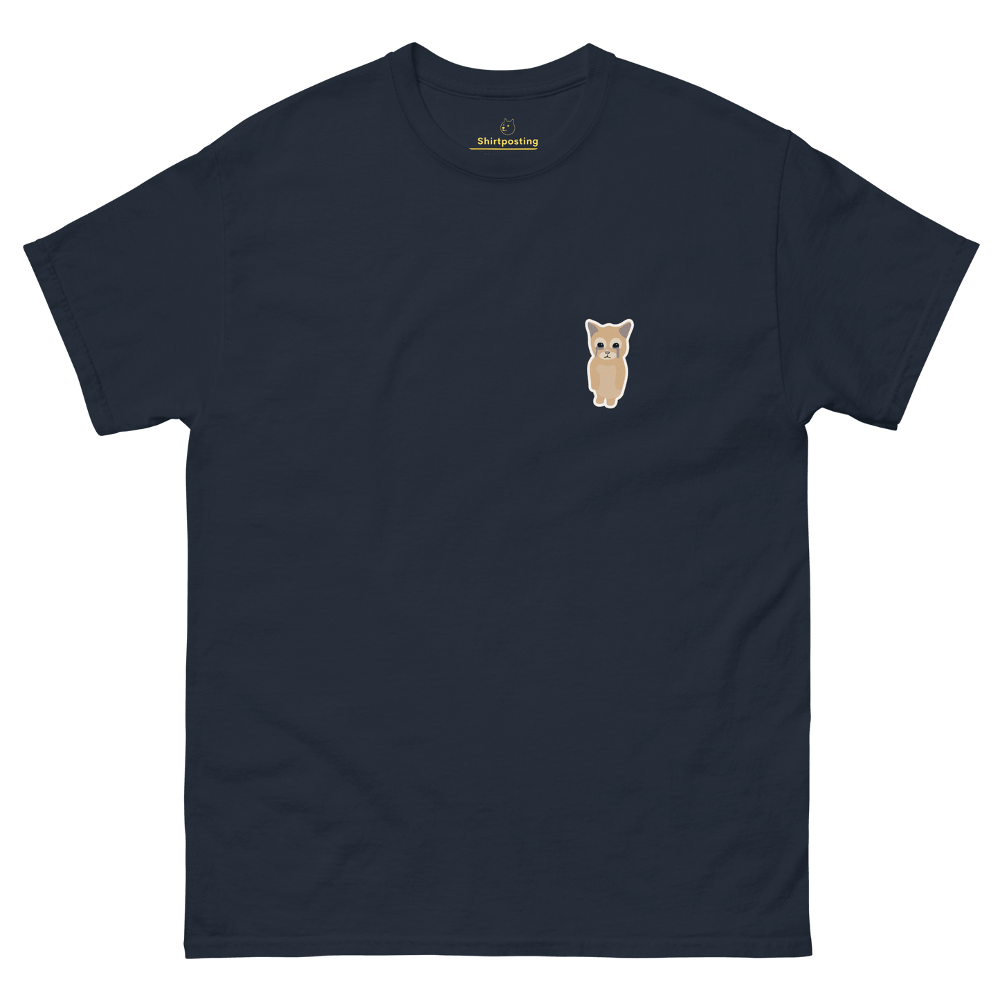 Cat Classic T-Shirt Meme - Navy | Shirtposting