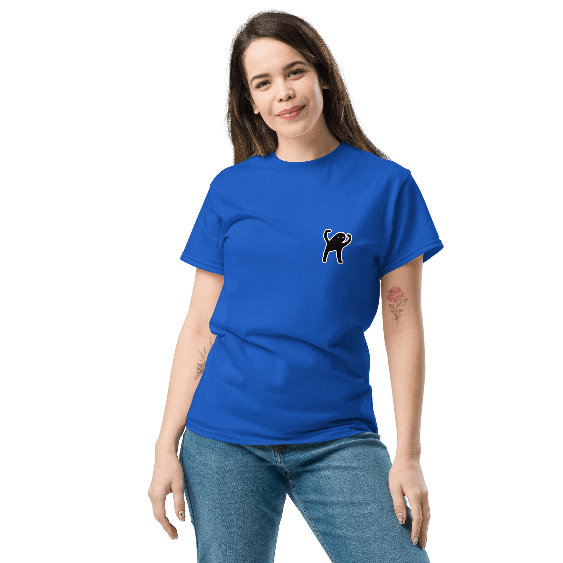 Cat Classic T-Shirt Meme - Royal | Shirtposting