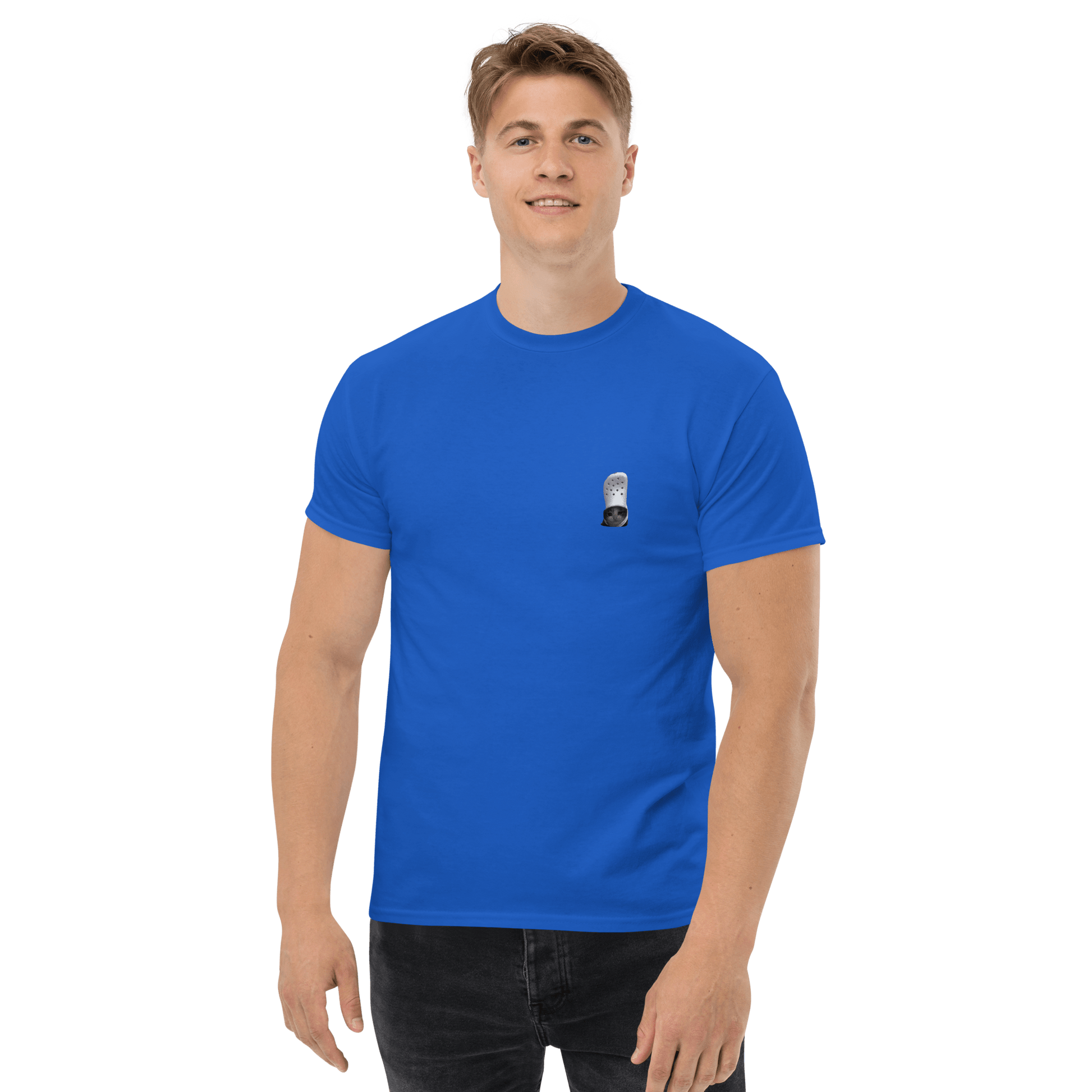 Cat Classic T-Shirt Meme - Royal | Shirtposting