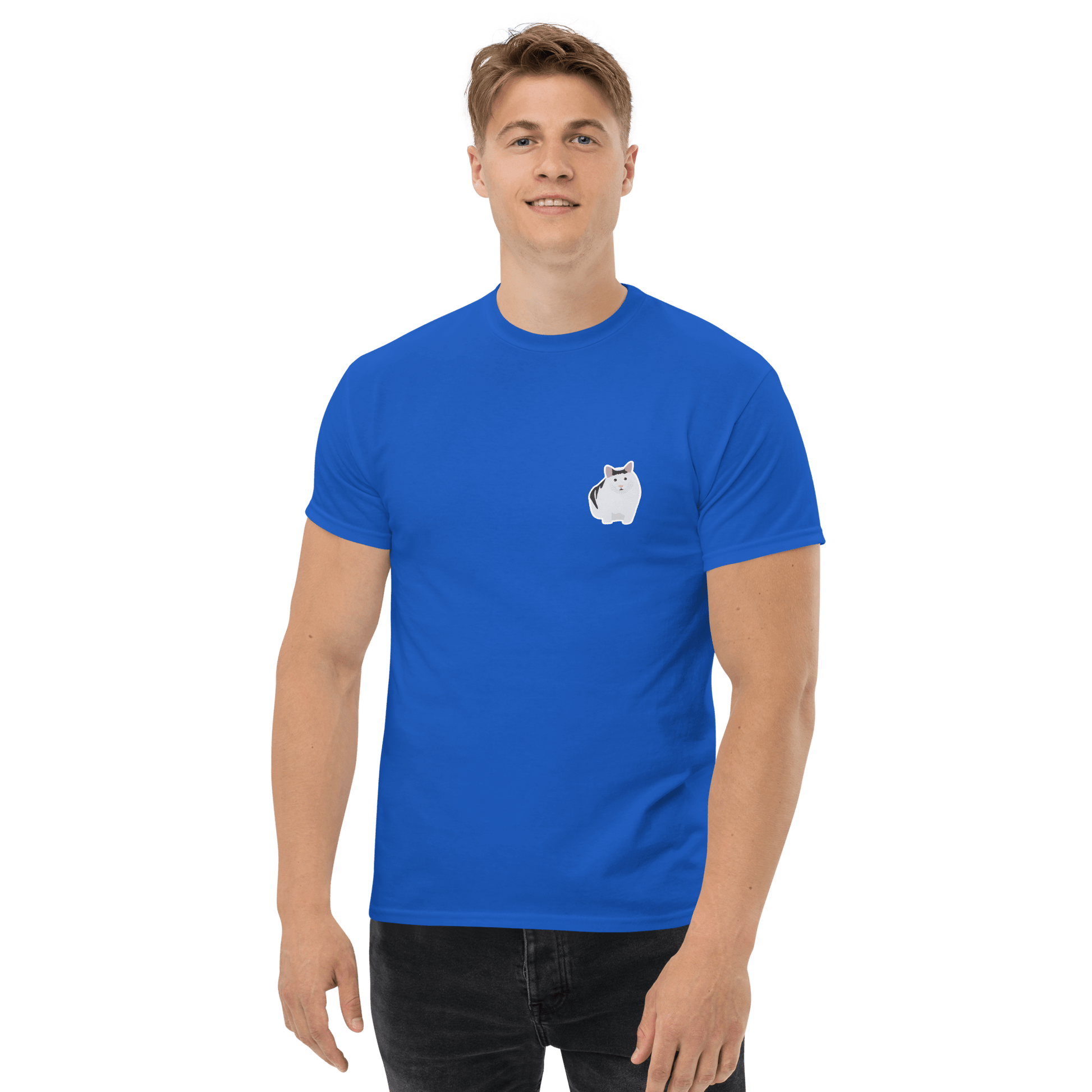 Cat Classic T-Shirt Meme - Royal | Shirtposting