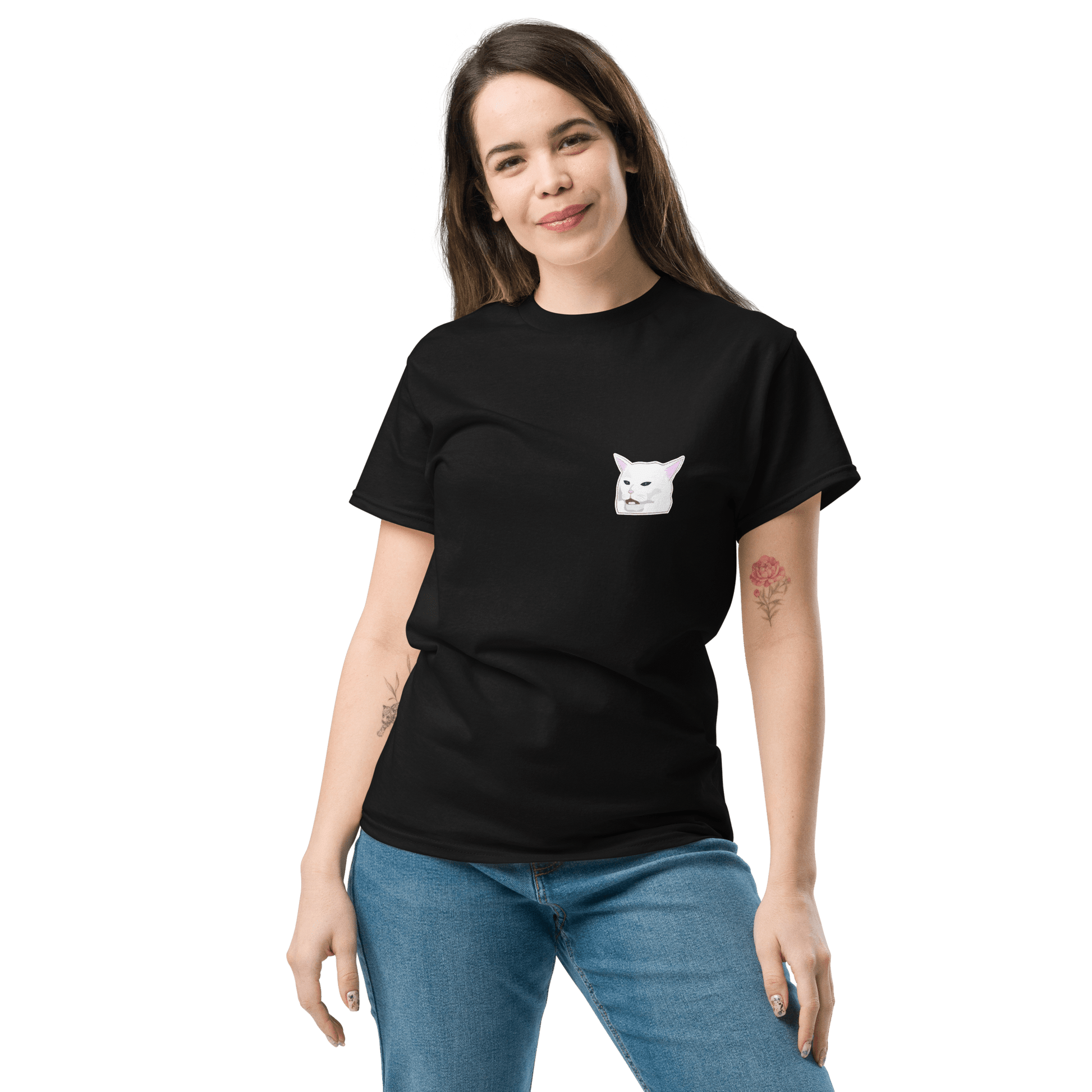 Cat Classic T-Shirt Meme - Royal | Shirtposting