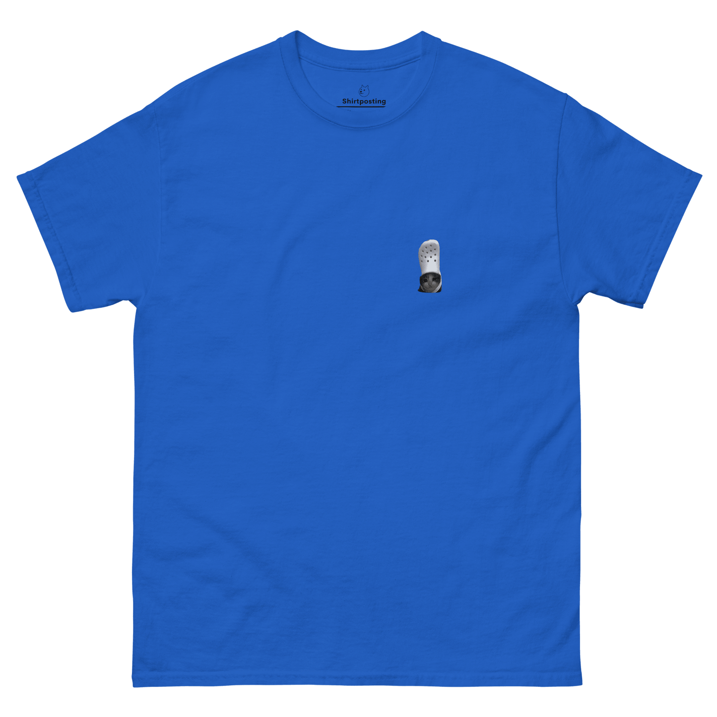 Cat Classic T-Shirt Meme - Royal | Shirtposting