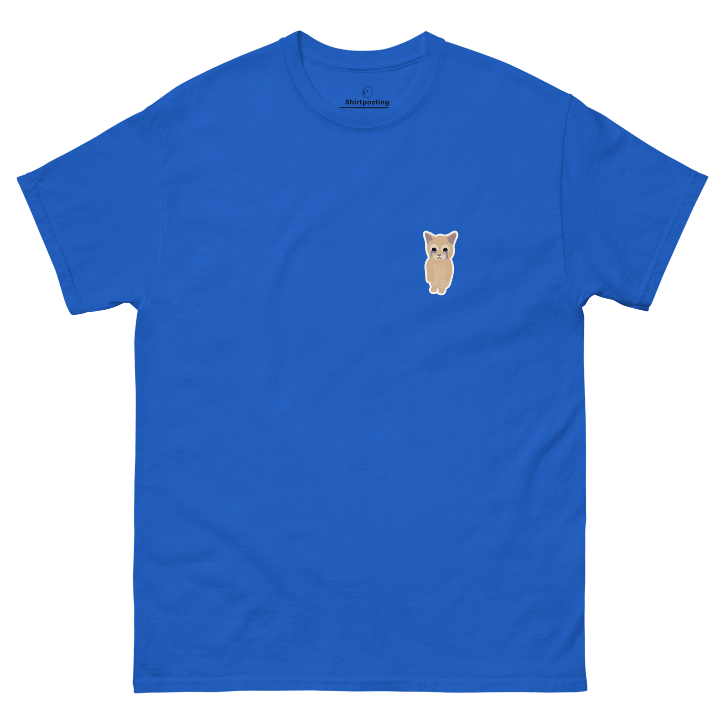 Cat Classic T-Shirt Meme - Royal | Shirtposting