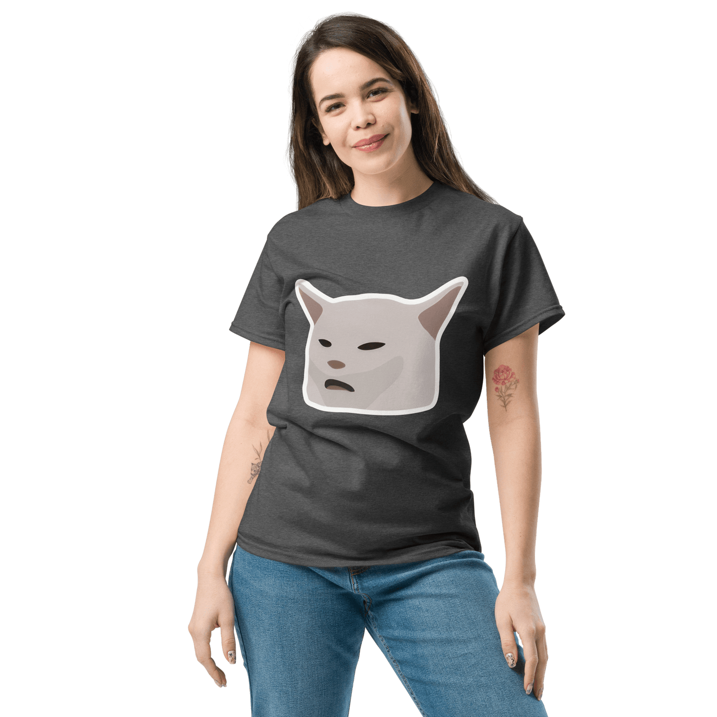 Cat Classic T-Shirt Meme - Royal | Shirtposting