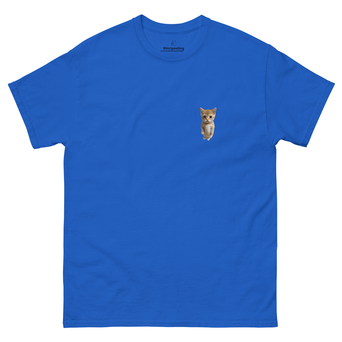 Cat Classic T-Shirt Meme - Royal | Shirtposting