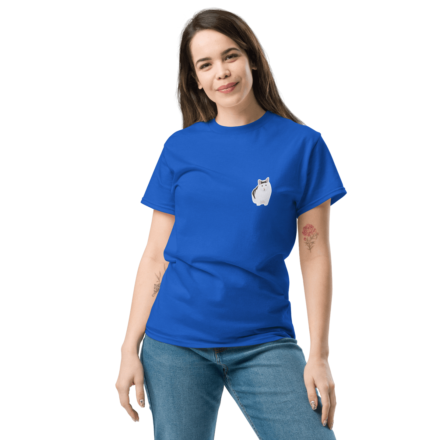 Cat Classic T-Shirt Meme - Royal | Shirtposting