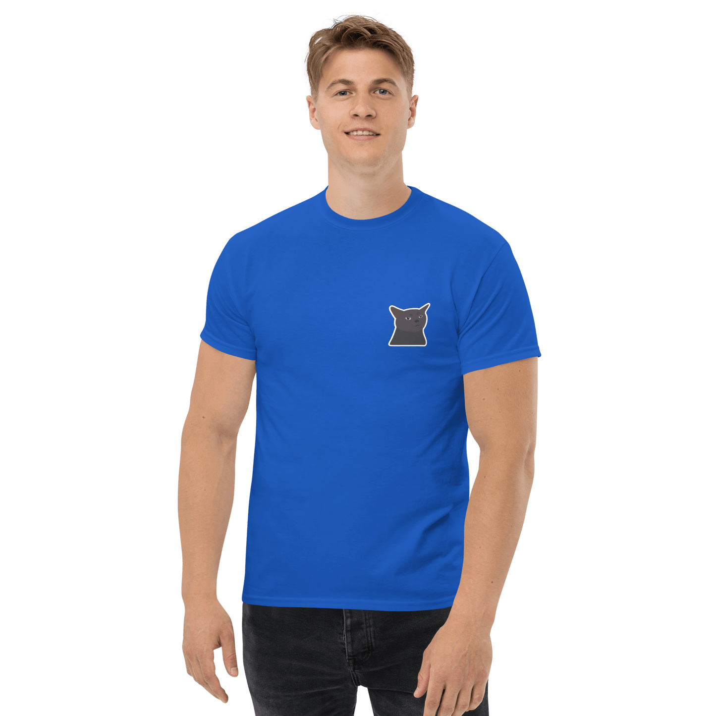 Cat Classic T-Shirt Meme - Royal | Shirtposting