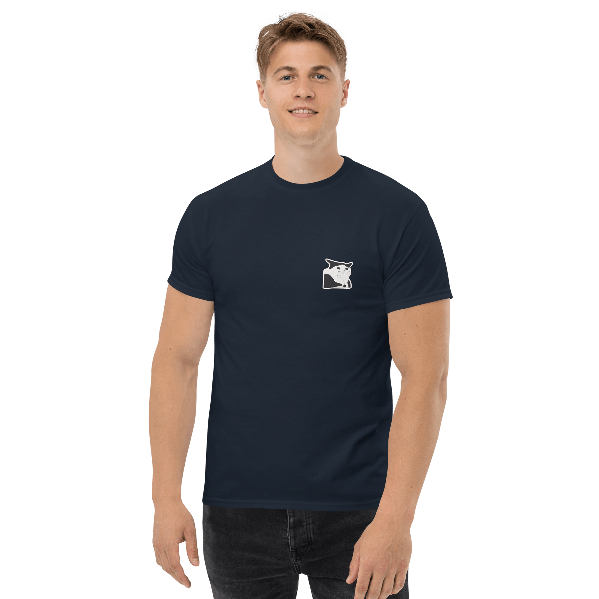 Cat Classic T-Shirt Meme - Royal | Shirtposting