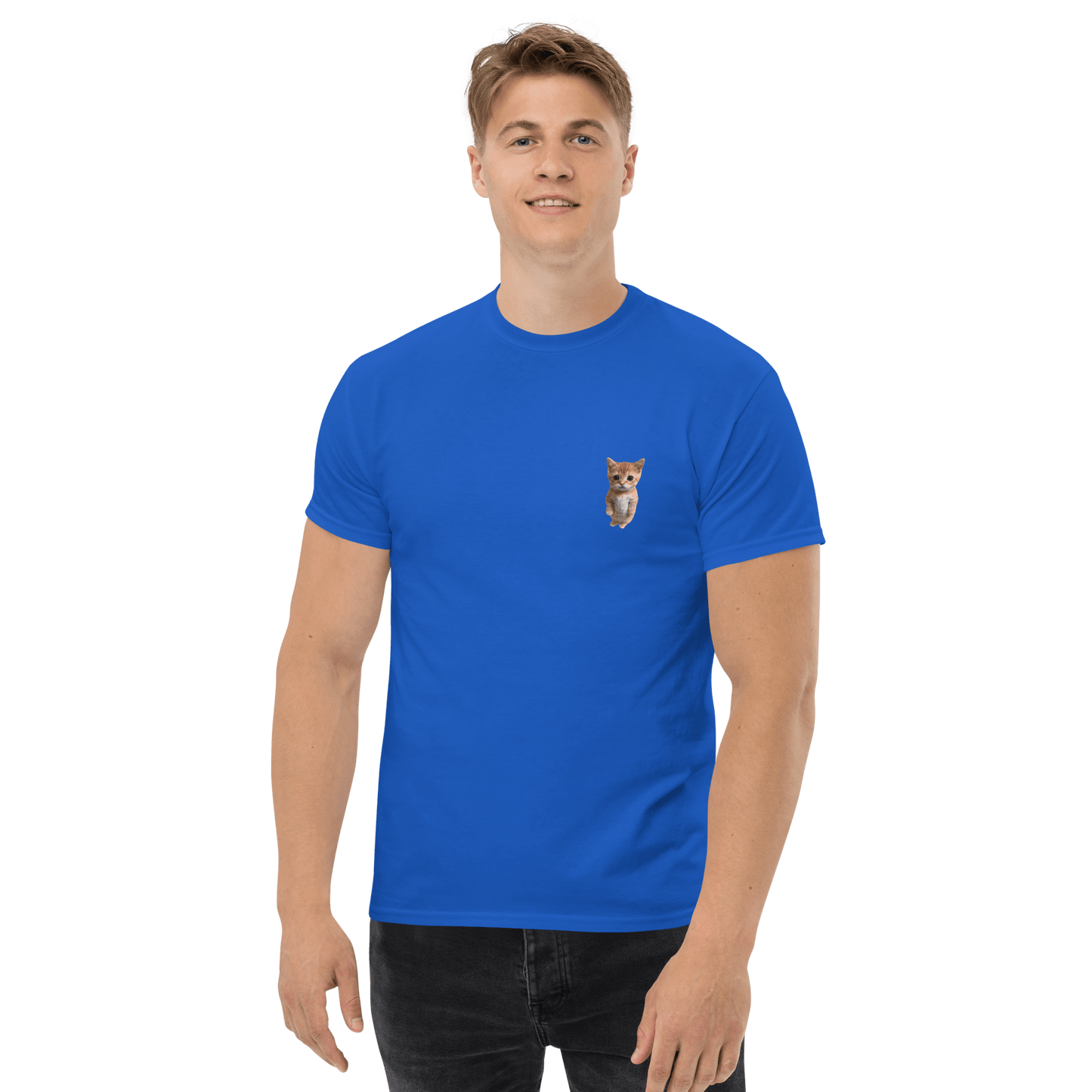 Cat Classic T-Shirt Meme - Royal | Shirtposting