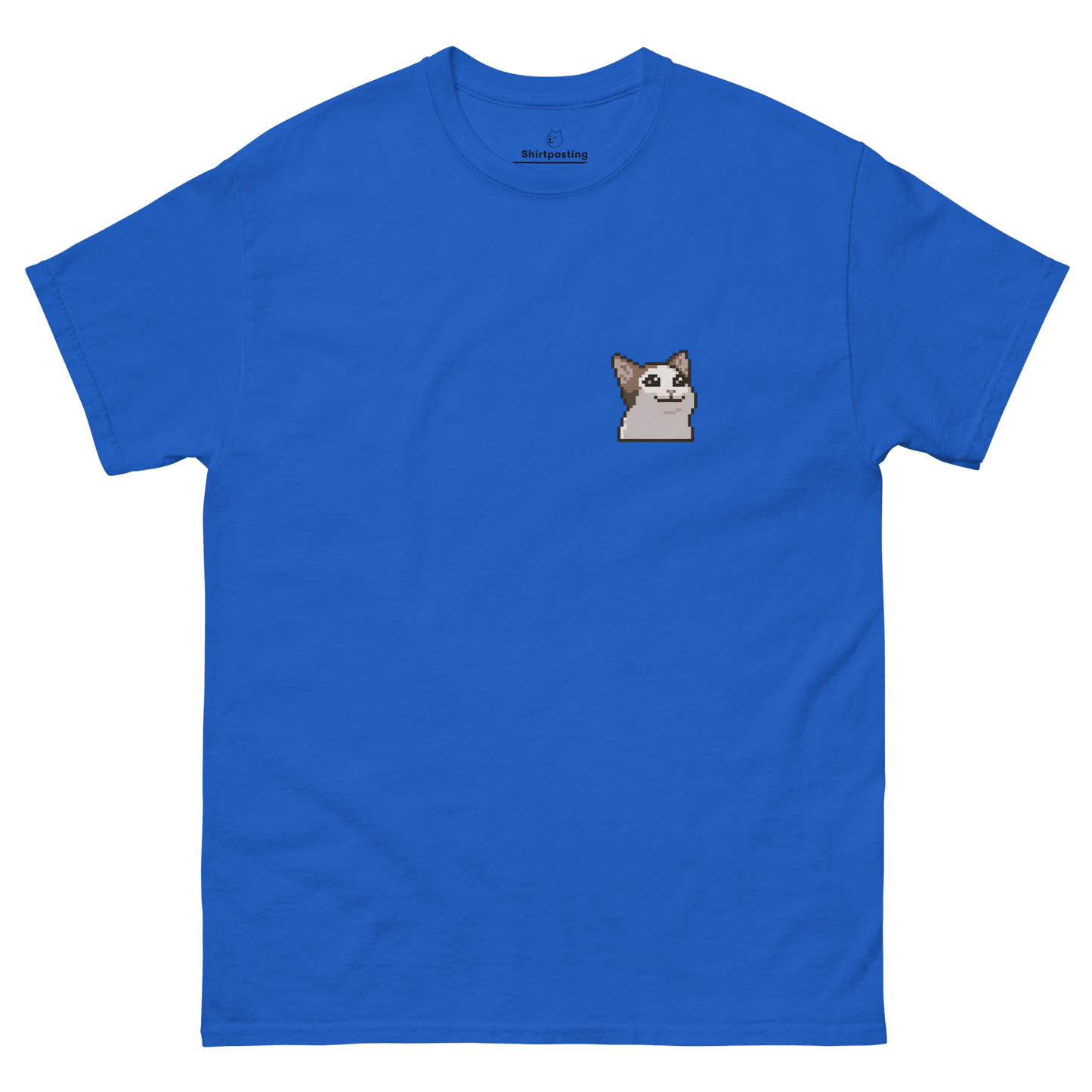 Cat Classic T-Shirt Meme - Royal | Shirtposting