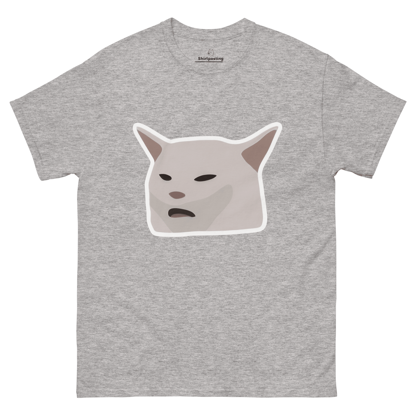 Cat Classic T-Shirt Meme - Sport Grey | Shirtposting