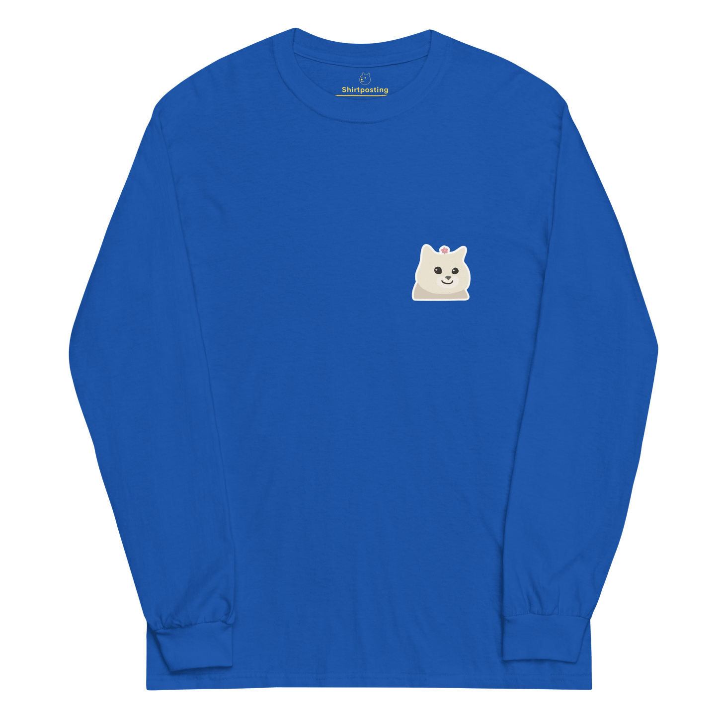 Cat Long Sleeve T-Shirt Meme - Royal | Shirtposting