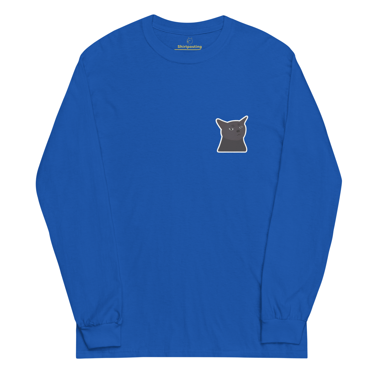 Cat Long Sleeve T-Shirt Meme - Royal | Shirtposting