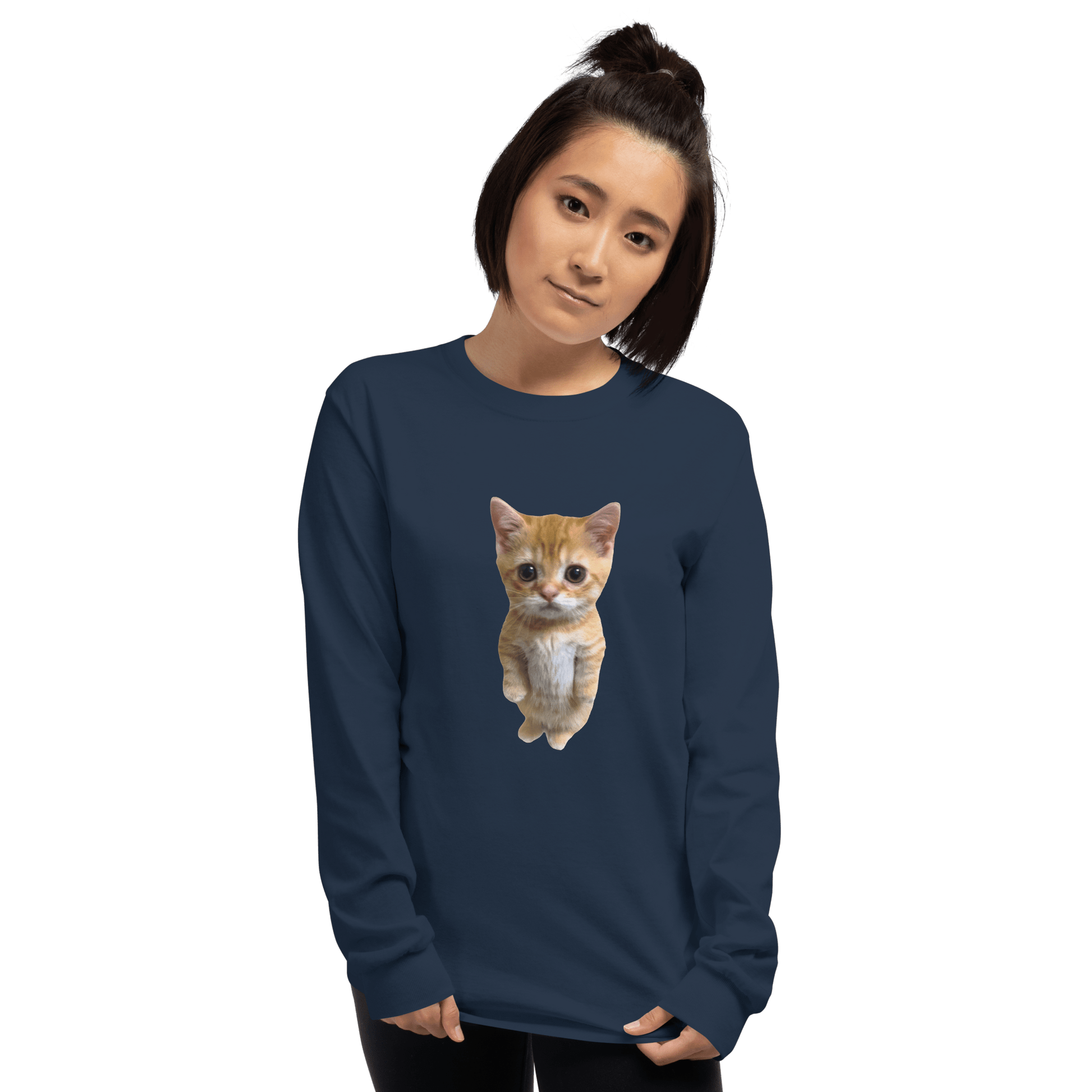 Cat Long Sleeve T-Shirt Meme - Sport Grey | Shirtposting