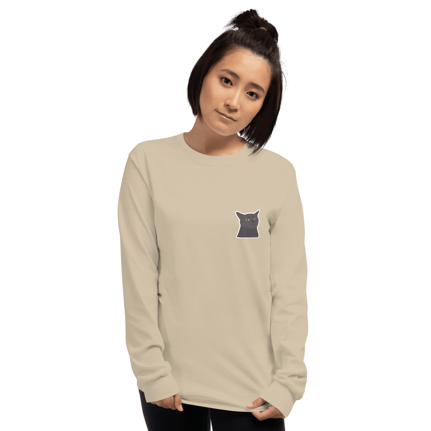 Cat Long Sleeve T-Shirt Meme - Sport Grey | Shirtposting