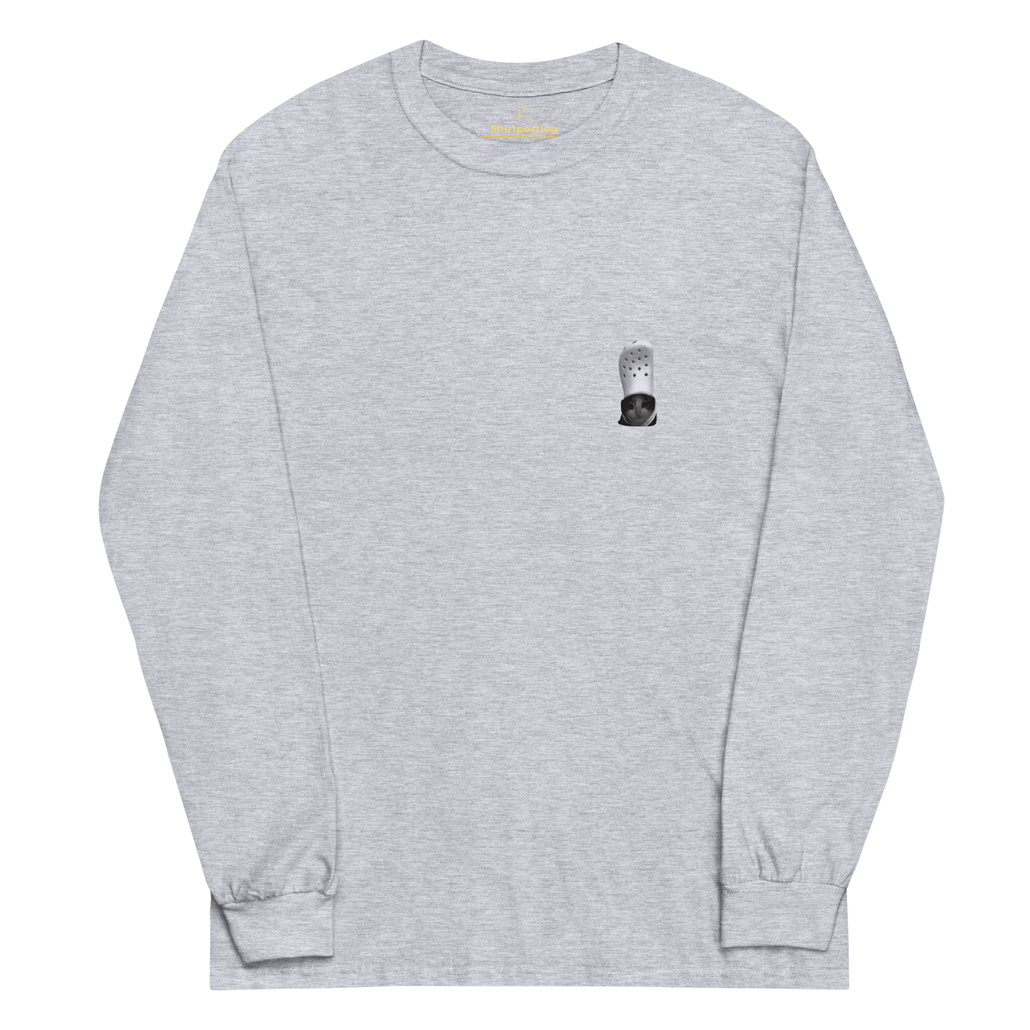 Cat Long Sleeve T-Shirt Meme - Sport Grey | Shirtposting