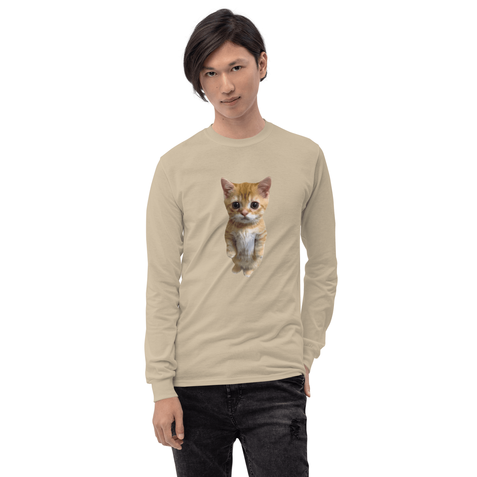 Cat Long Sleeve T-Shirt Meme - Sport Grey | Shirtposting