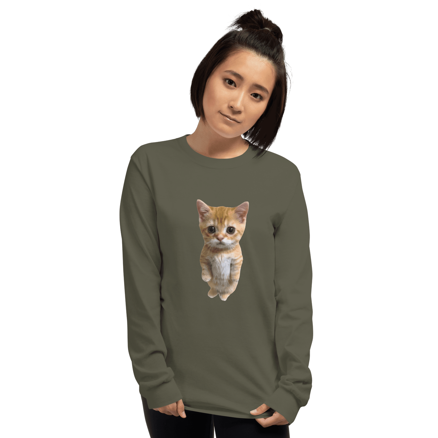 Cat Long Sleeve T-Shirt Meme - Sport Grey | Shirtposting