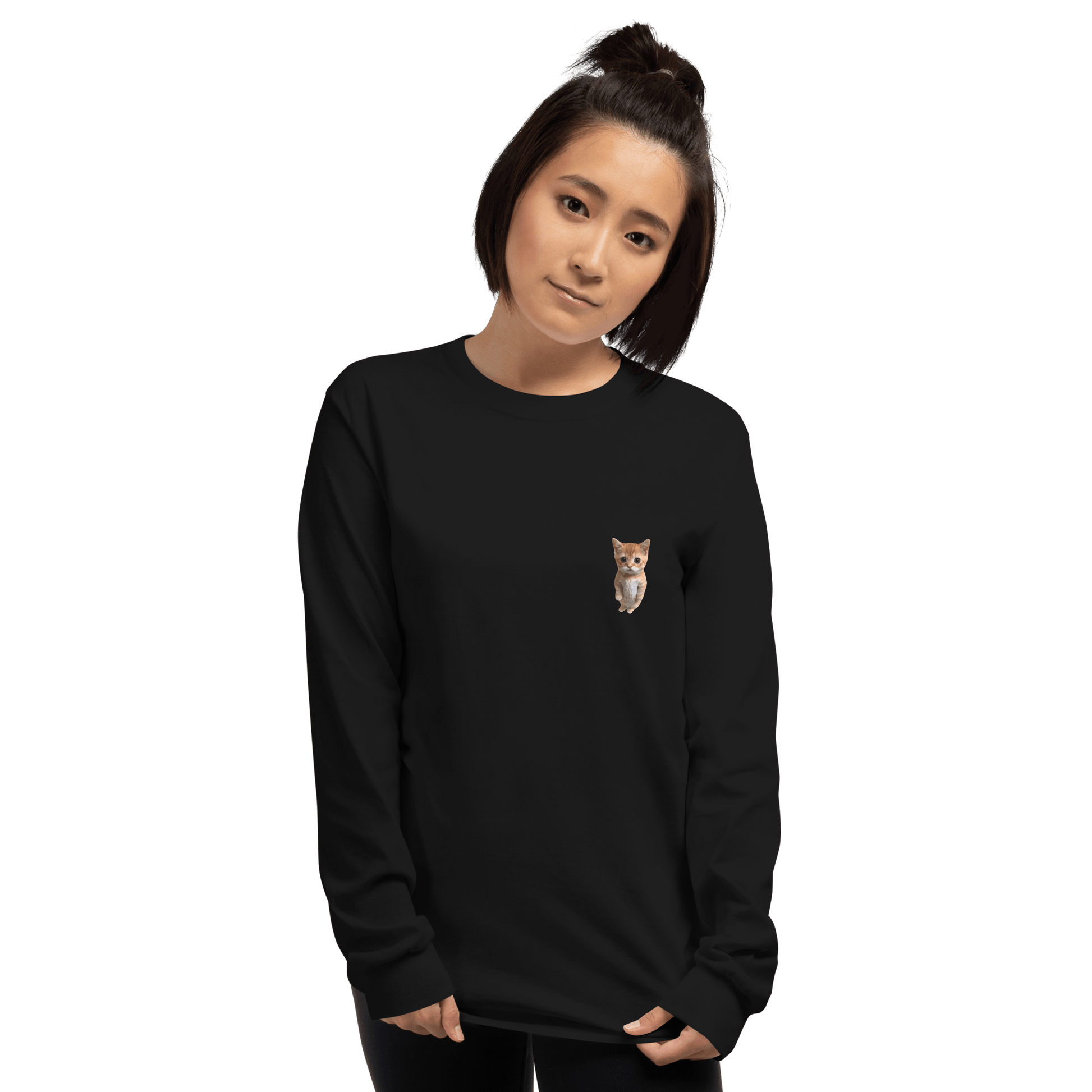 Cat Long Sleeve T-Shirt Meme - Sport Grey | Shirtposting