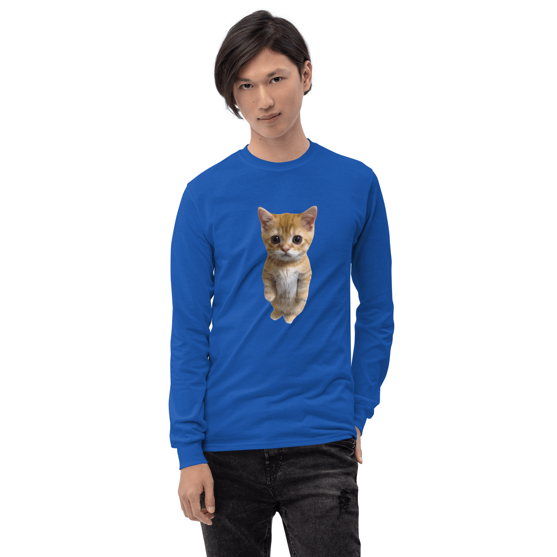 Cat Long Sleeve T-Shirt Meme - Sport Grey | Shirtposting