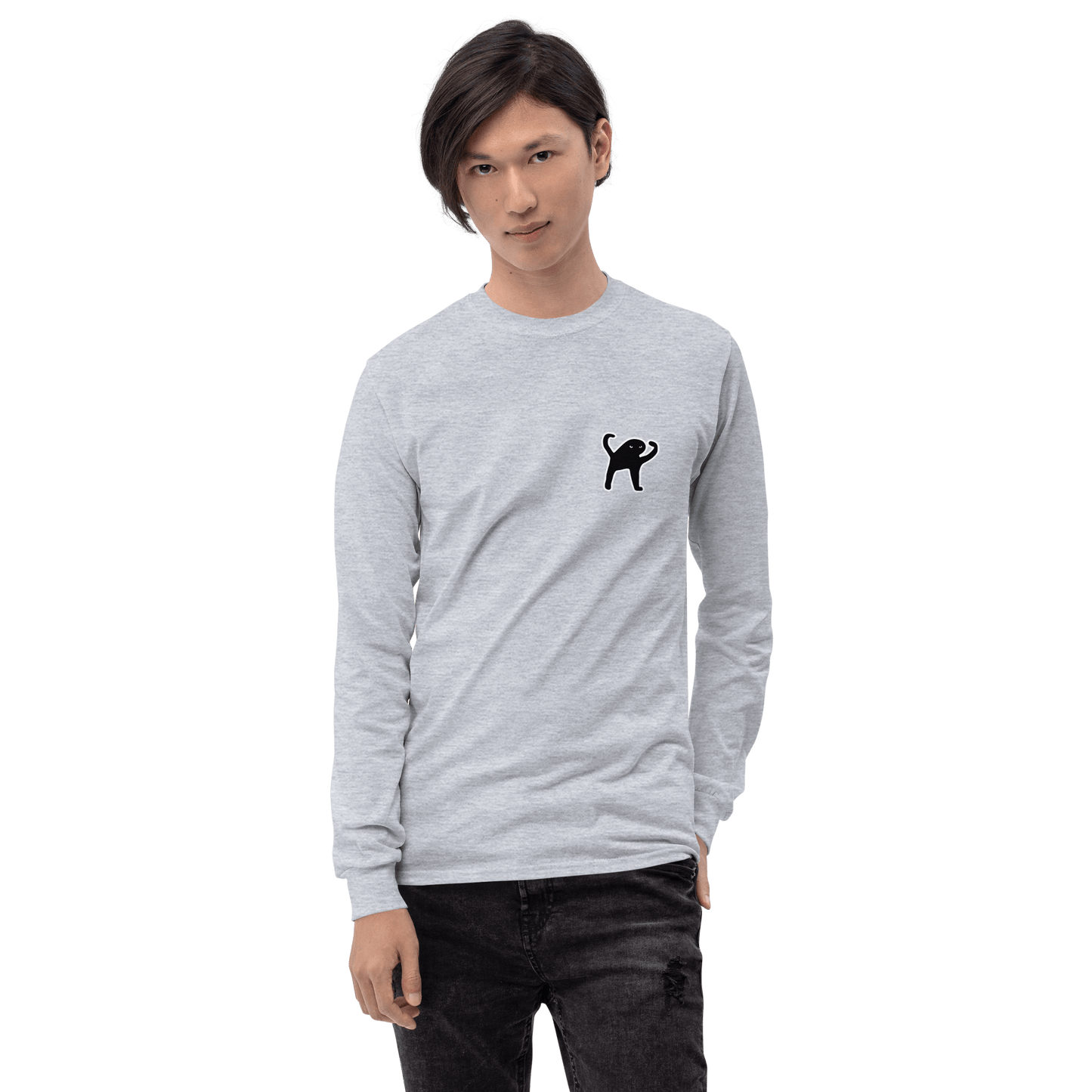Cat Long Sleeve T-Shirt Meme - Sport Grey | Shirtposting